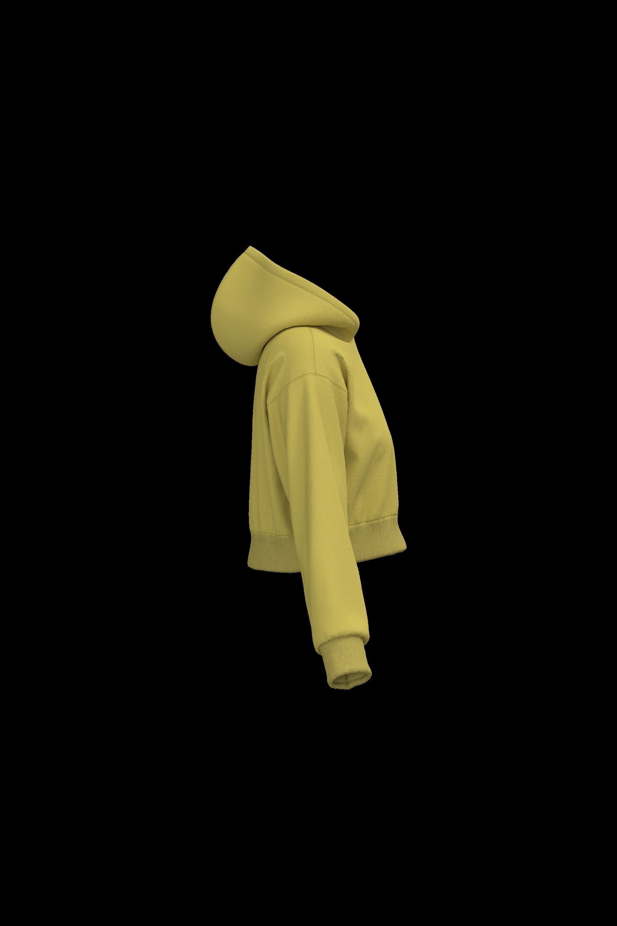 Female crop hoodie 3D model_1