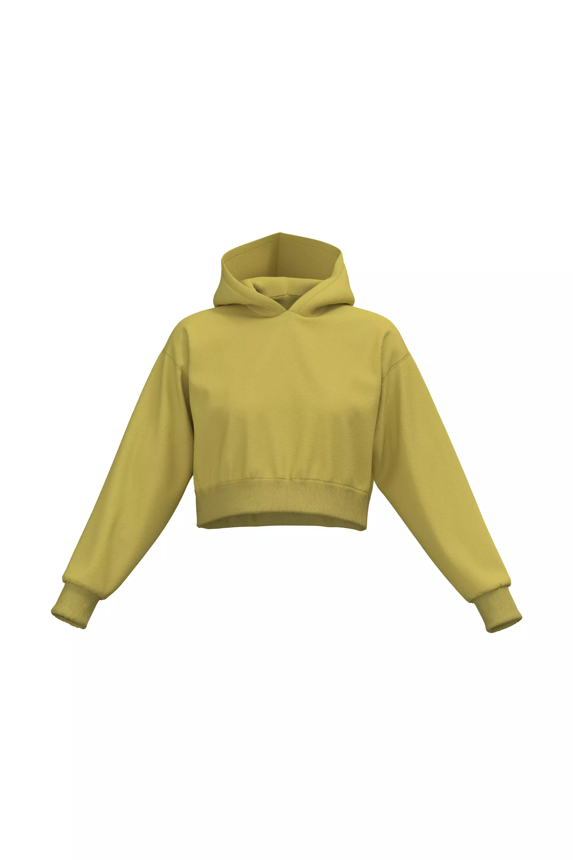 Female crop hoodie 3D model_0