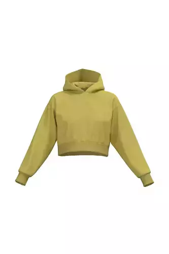 Female crop hoodie 3D model