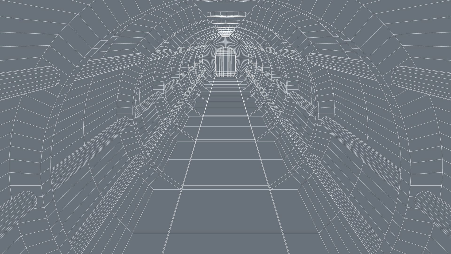 Sci Fi Tunnel Low-poly 3D model_12