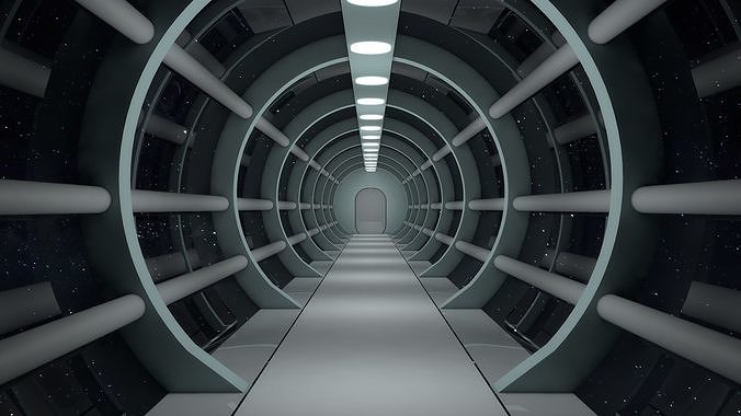 Sci Fi Tunnel Low-poly 3D model
