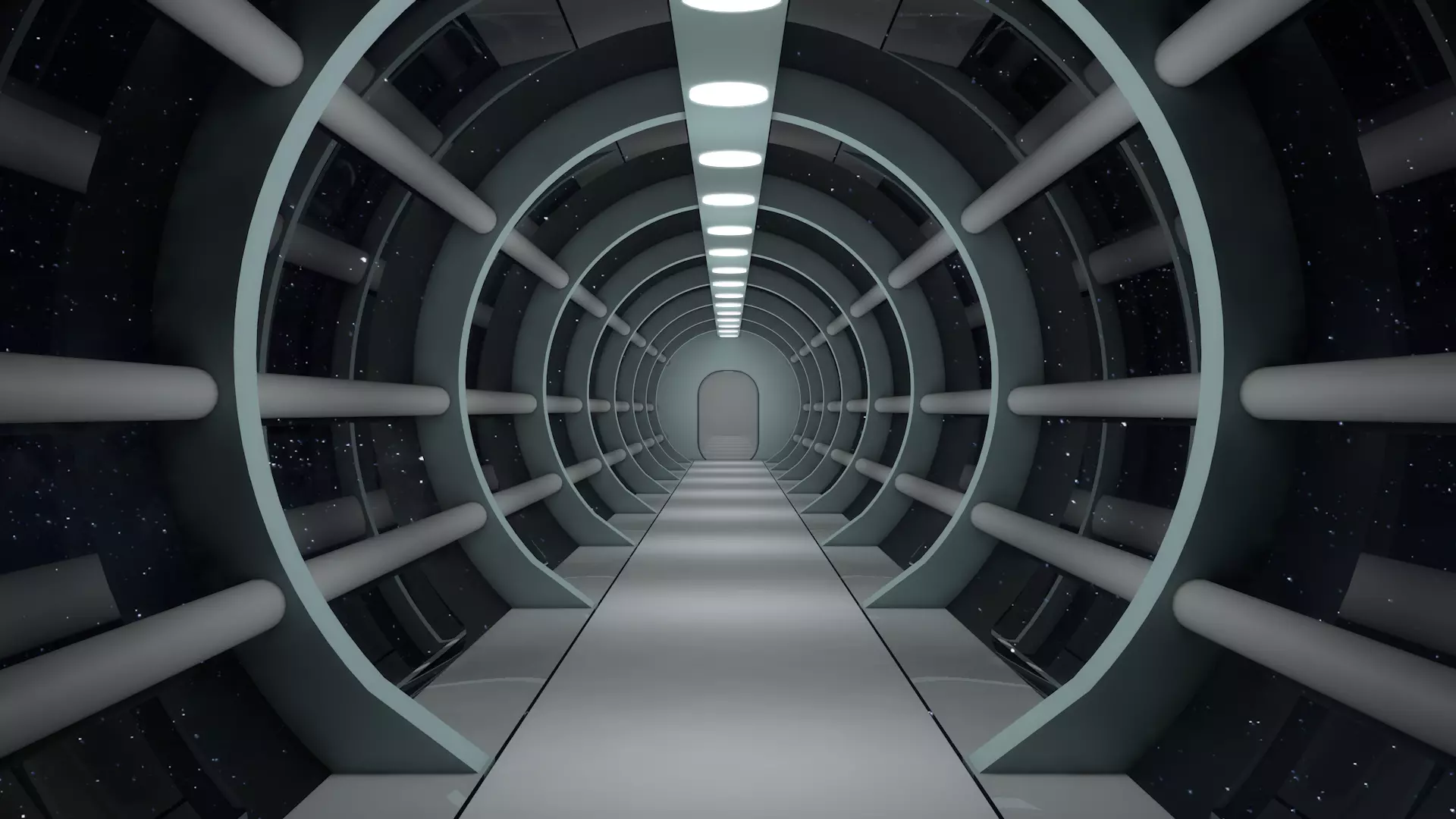 Sci Fi Tunnel Low-poly 3D model_0