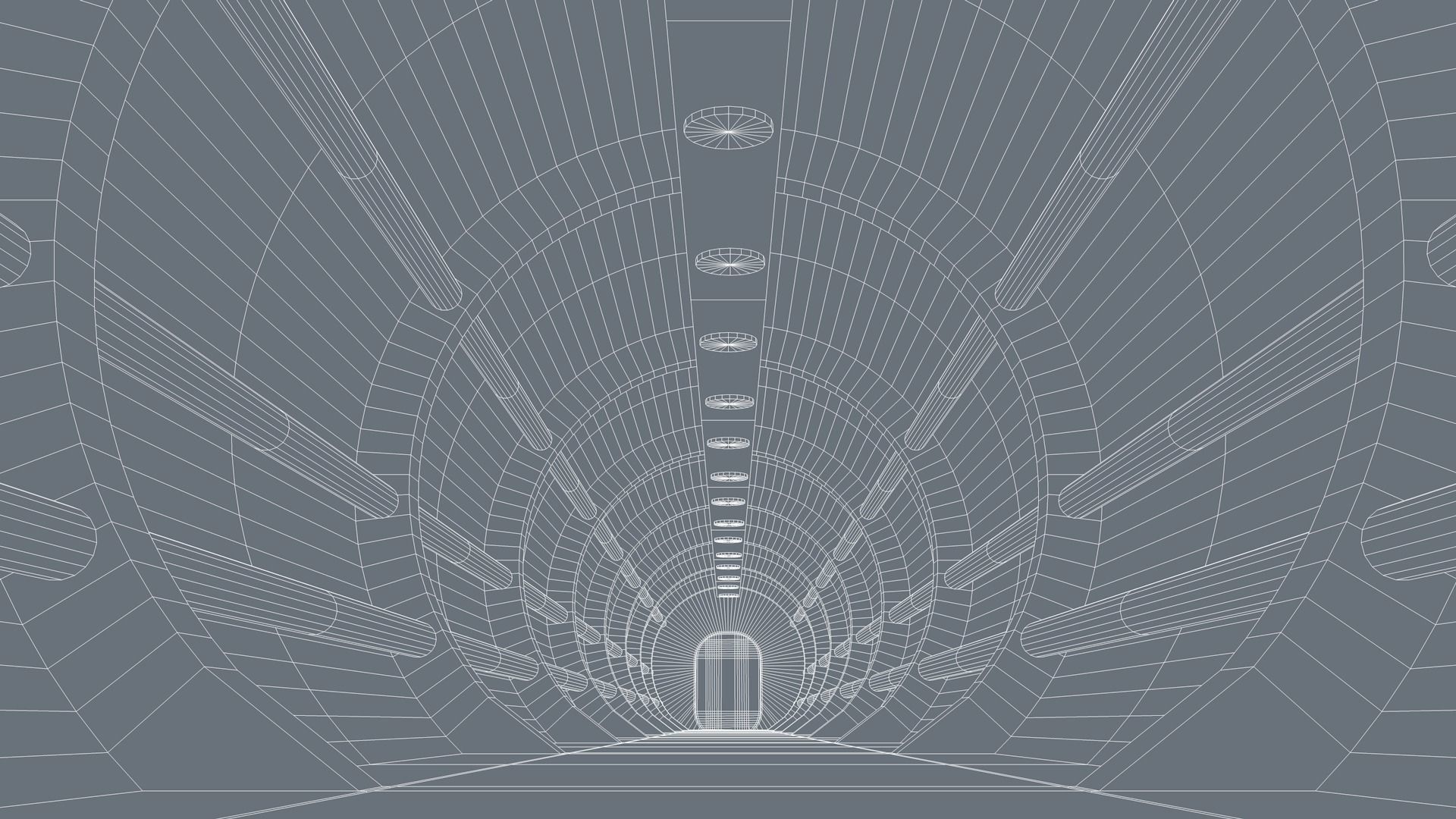 Sci Fi Tunnel Low-poly 3D model_9