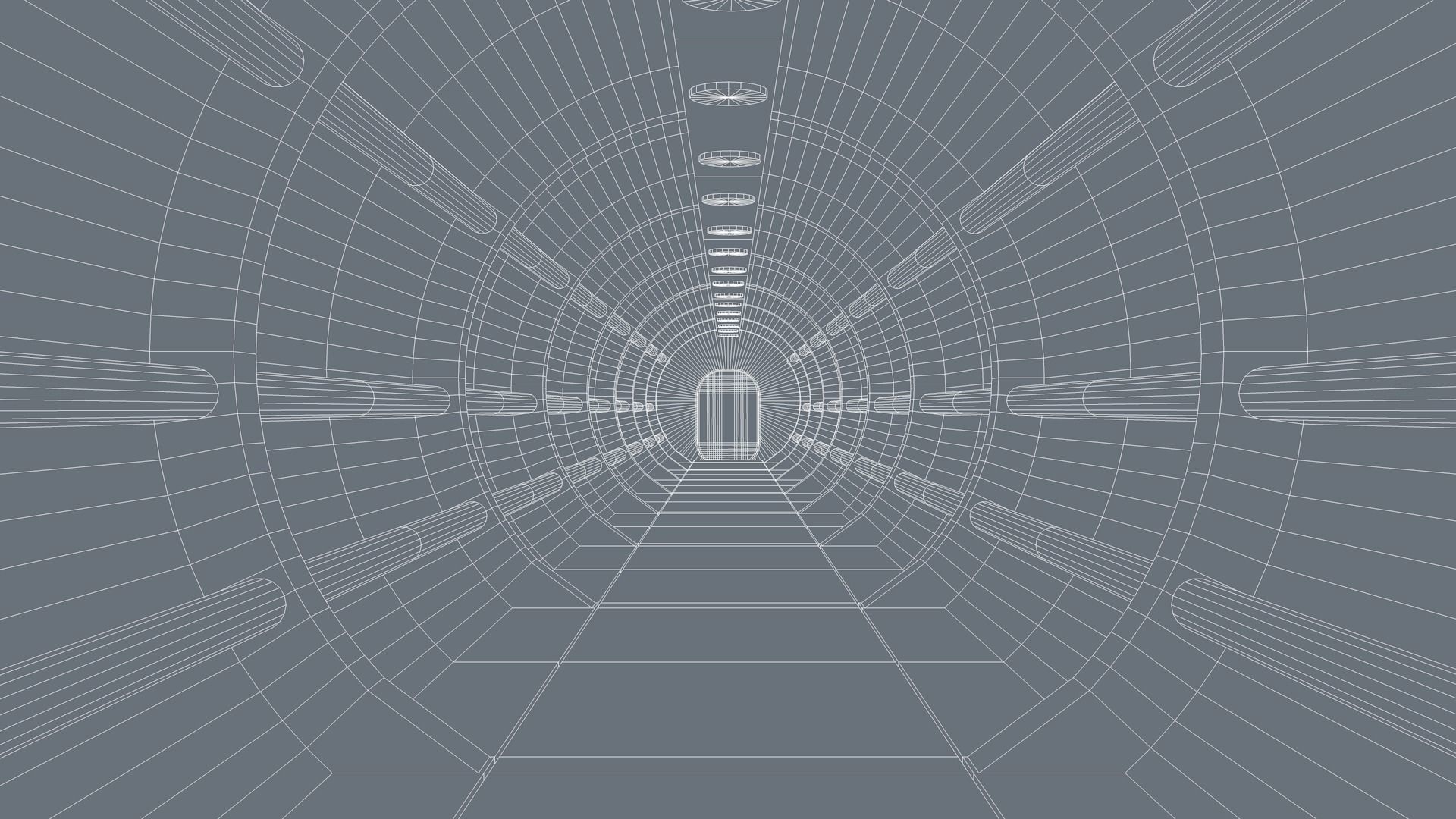 Sci Fi Tunnel Low-poly 3D model_8