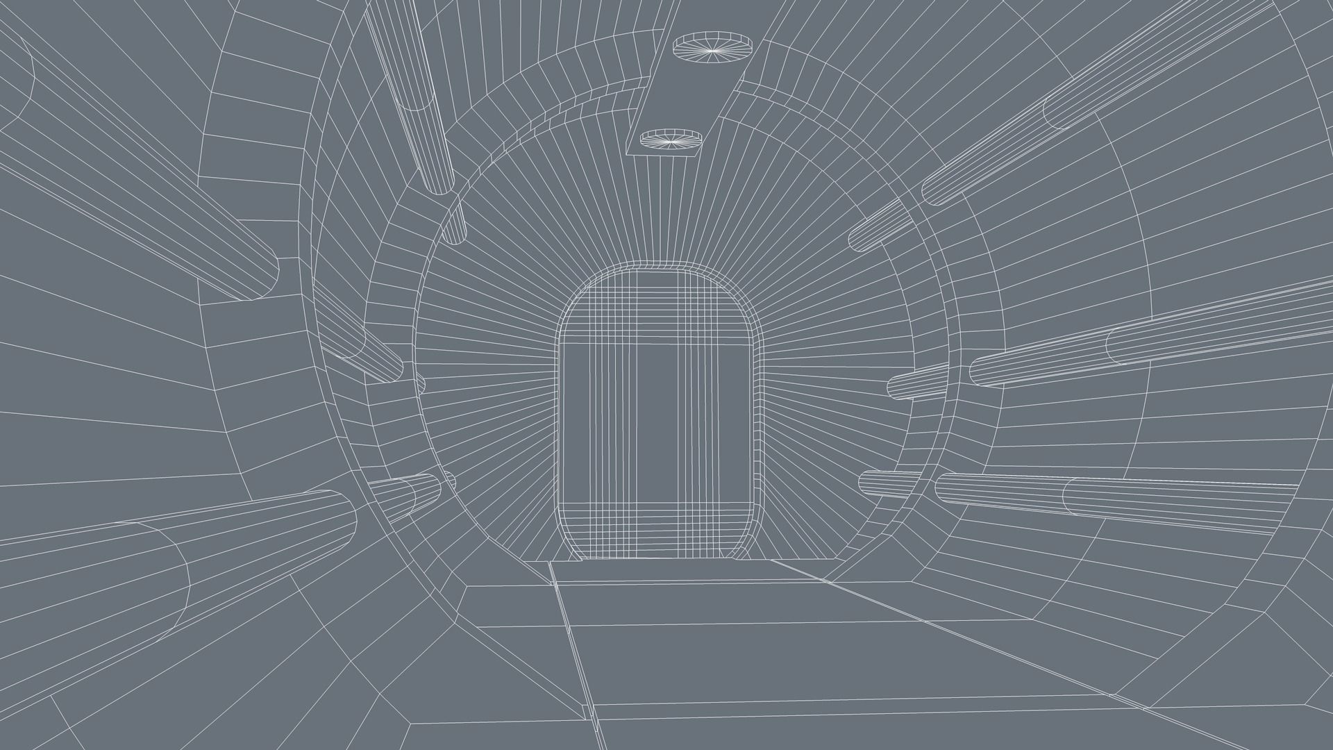 Sci Fi Tunnel Low-poly 3D model_10