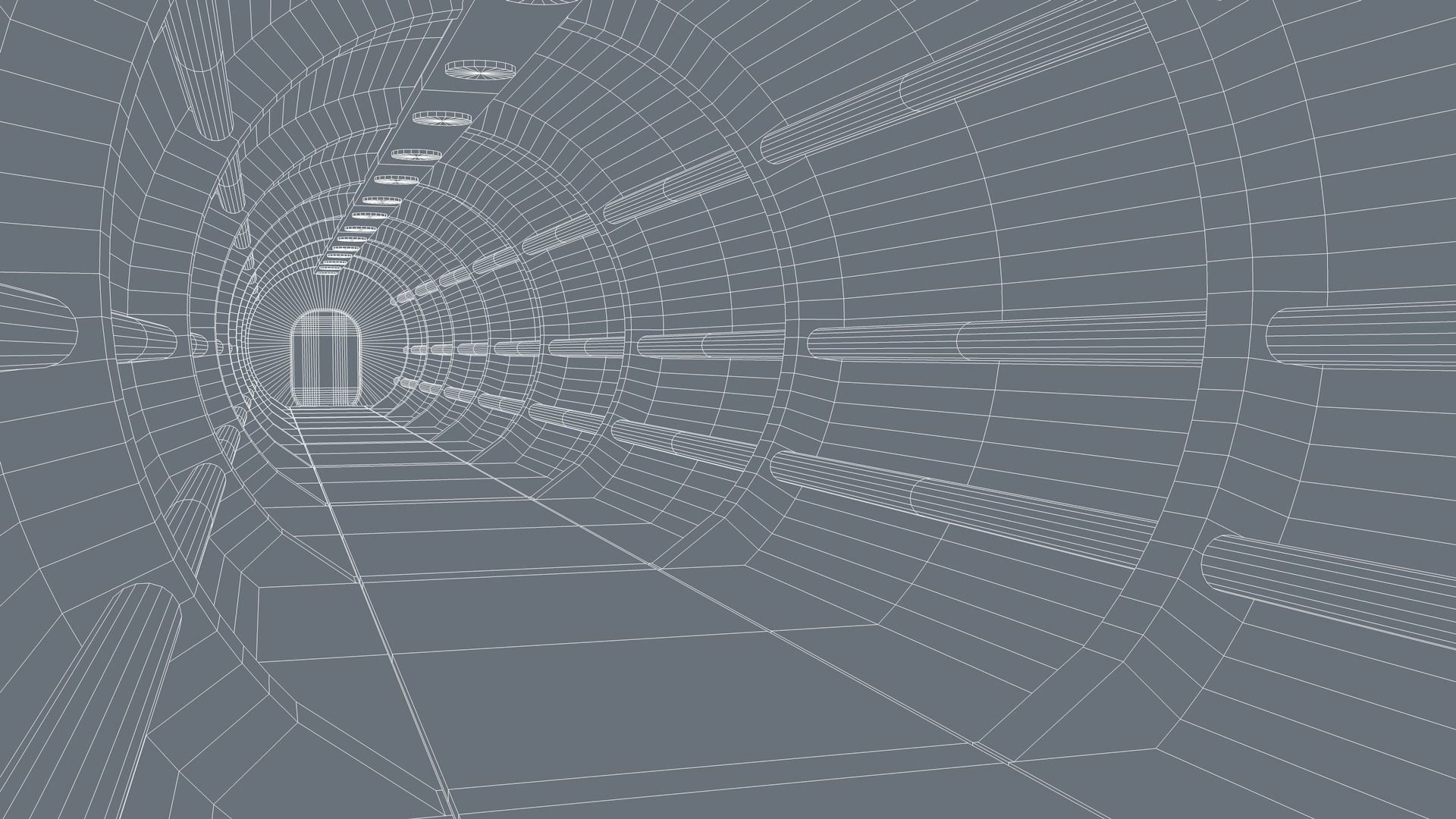 Sci Fi Tunnel Low-poly 3D model_11