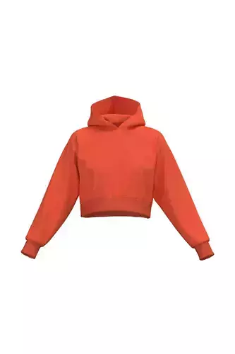 Female crop hoodie 3D model