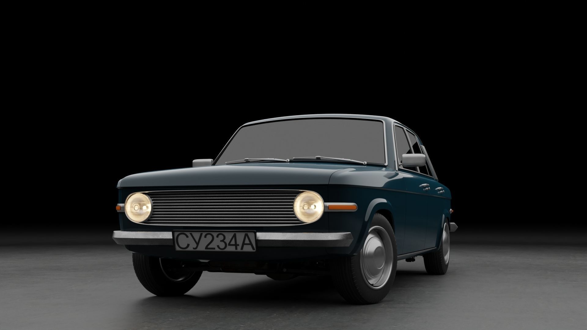 Generic 70s soviet sedan 3D model_2
