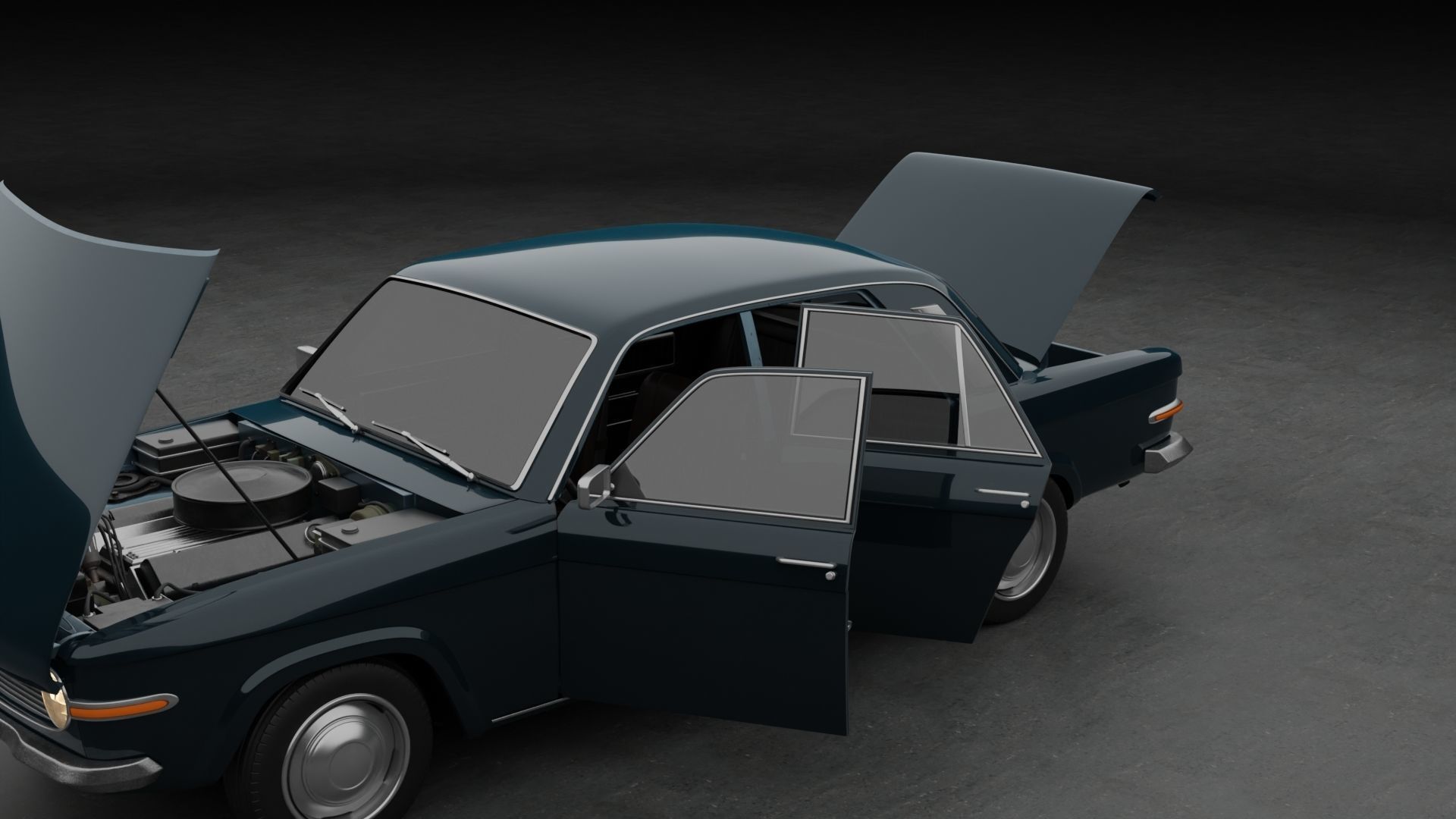 Generic 70s soviet sedan 3D model_15
