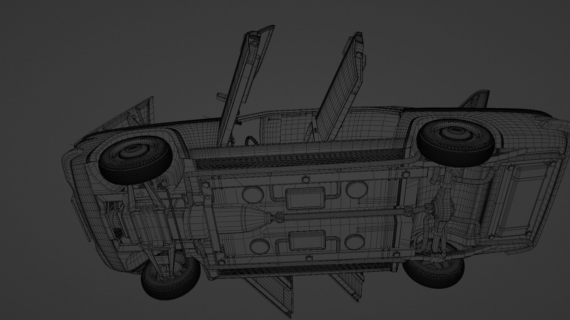 Generic 70s soviet sedan 3D model_28
