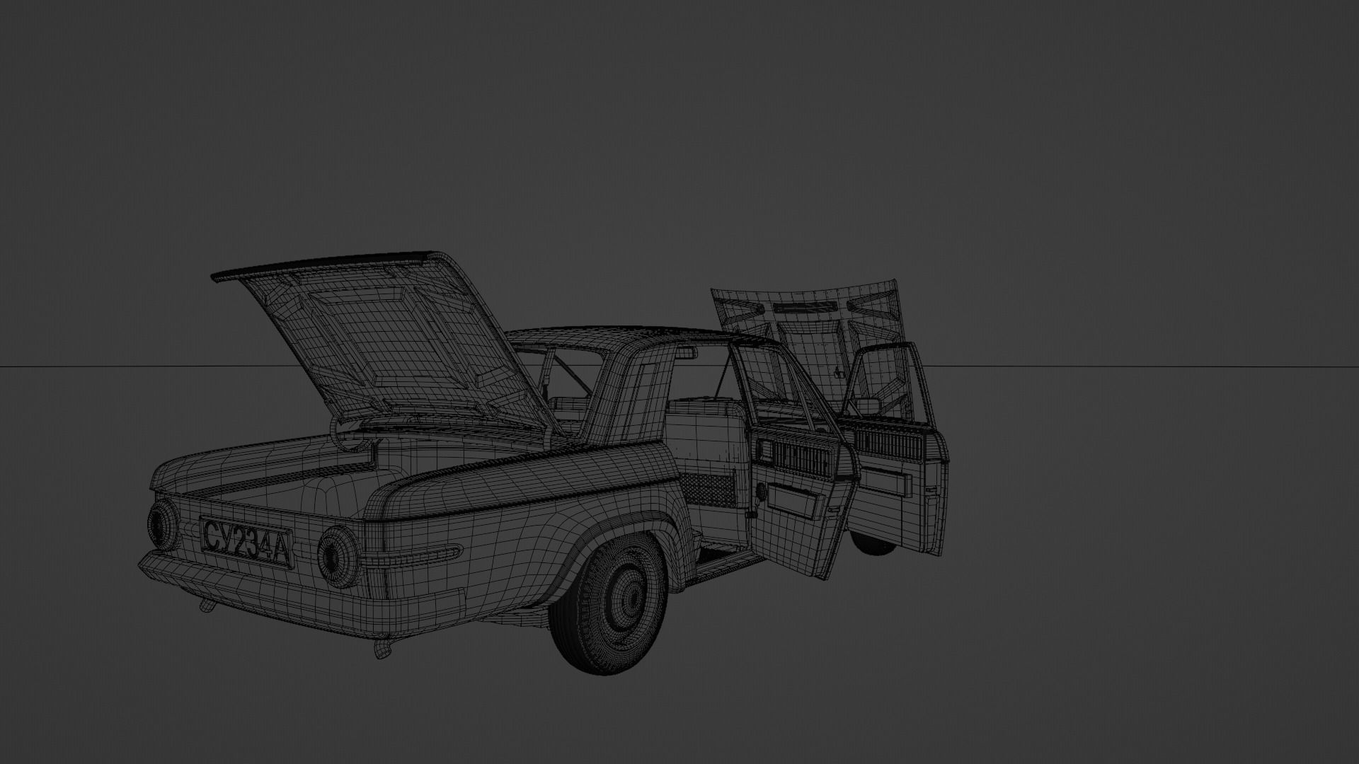 Generic 70s soviet sedan 3D model_24