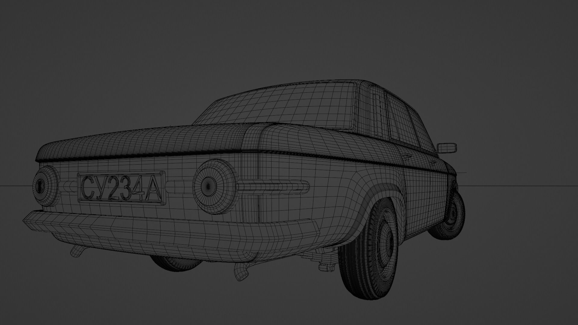 Generic 70s soviet sedan 3D model_20