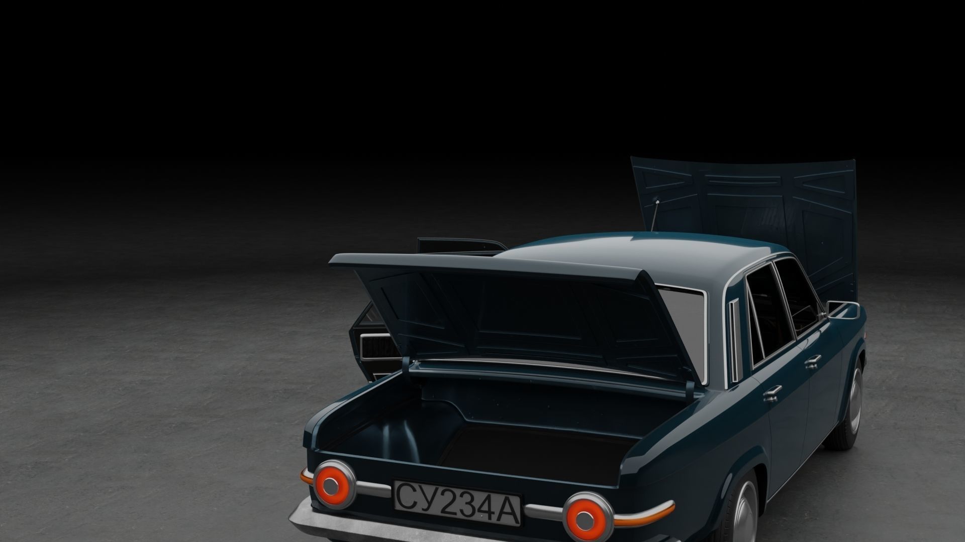 Generic 70s soviet sedan 3D model_14
