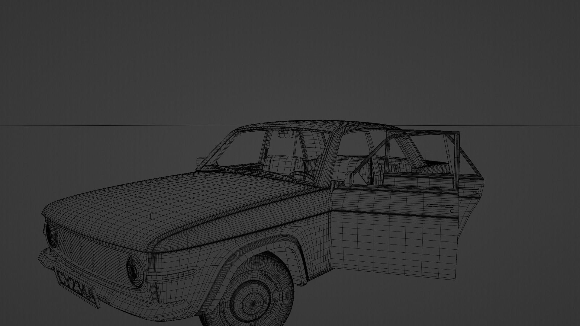 Generic 70s soviet sedan 3D model_21