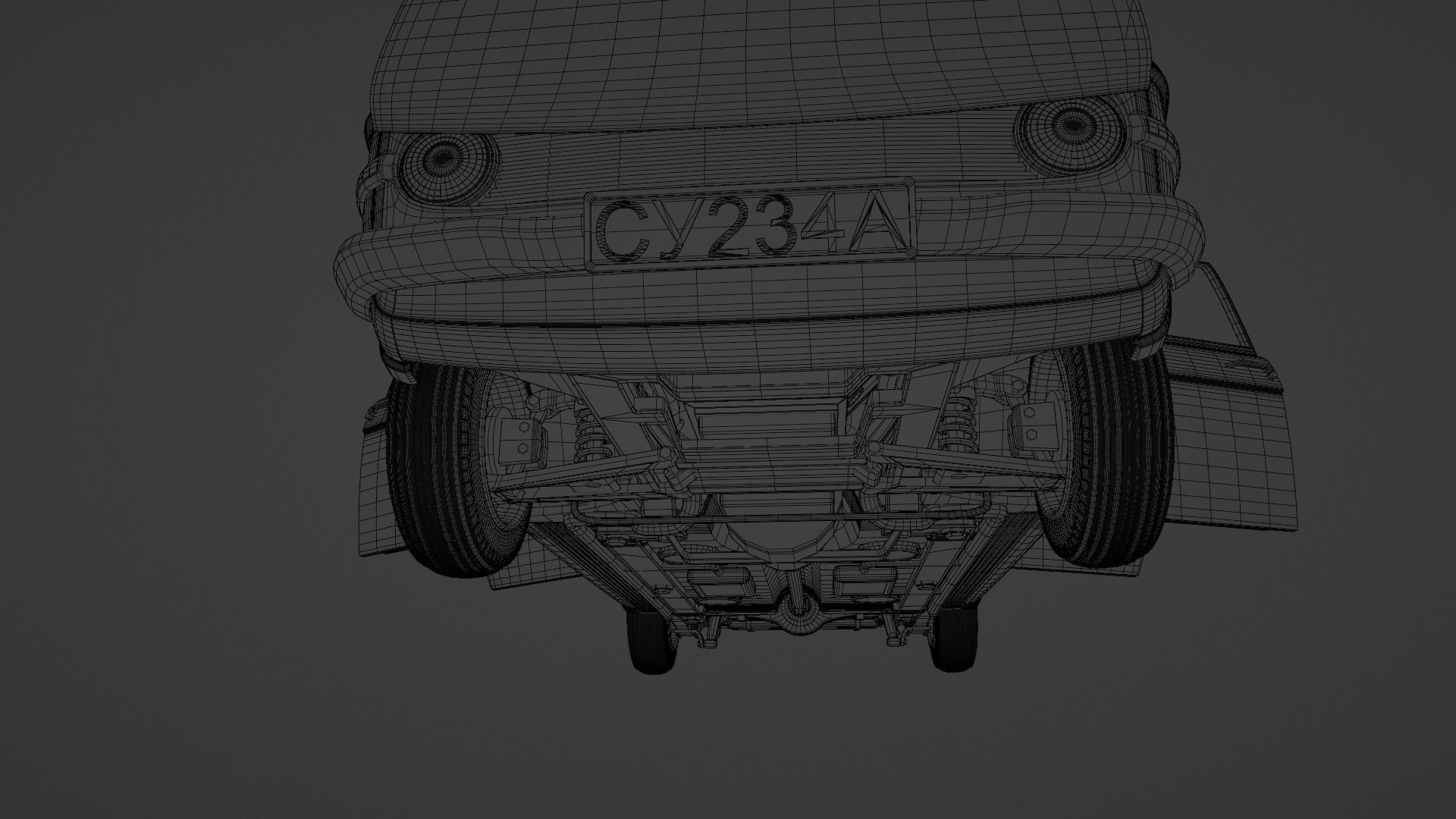 Generic 70s soviet sedan 3D model_27
