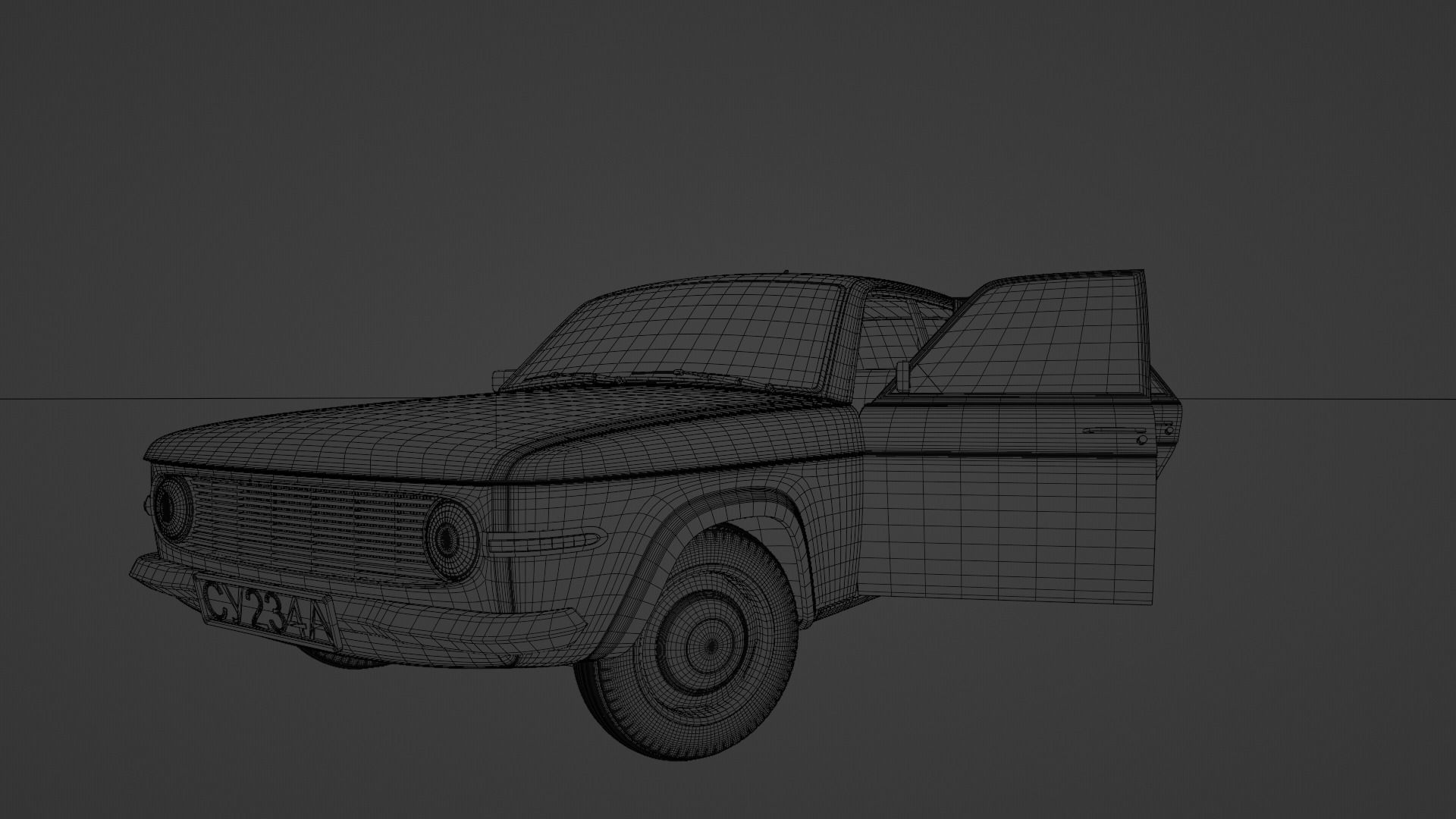 Generic 70s soviet sedan 3D model_18