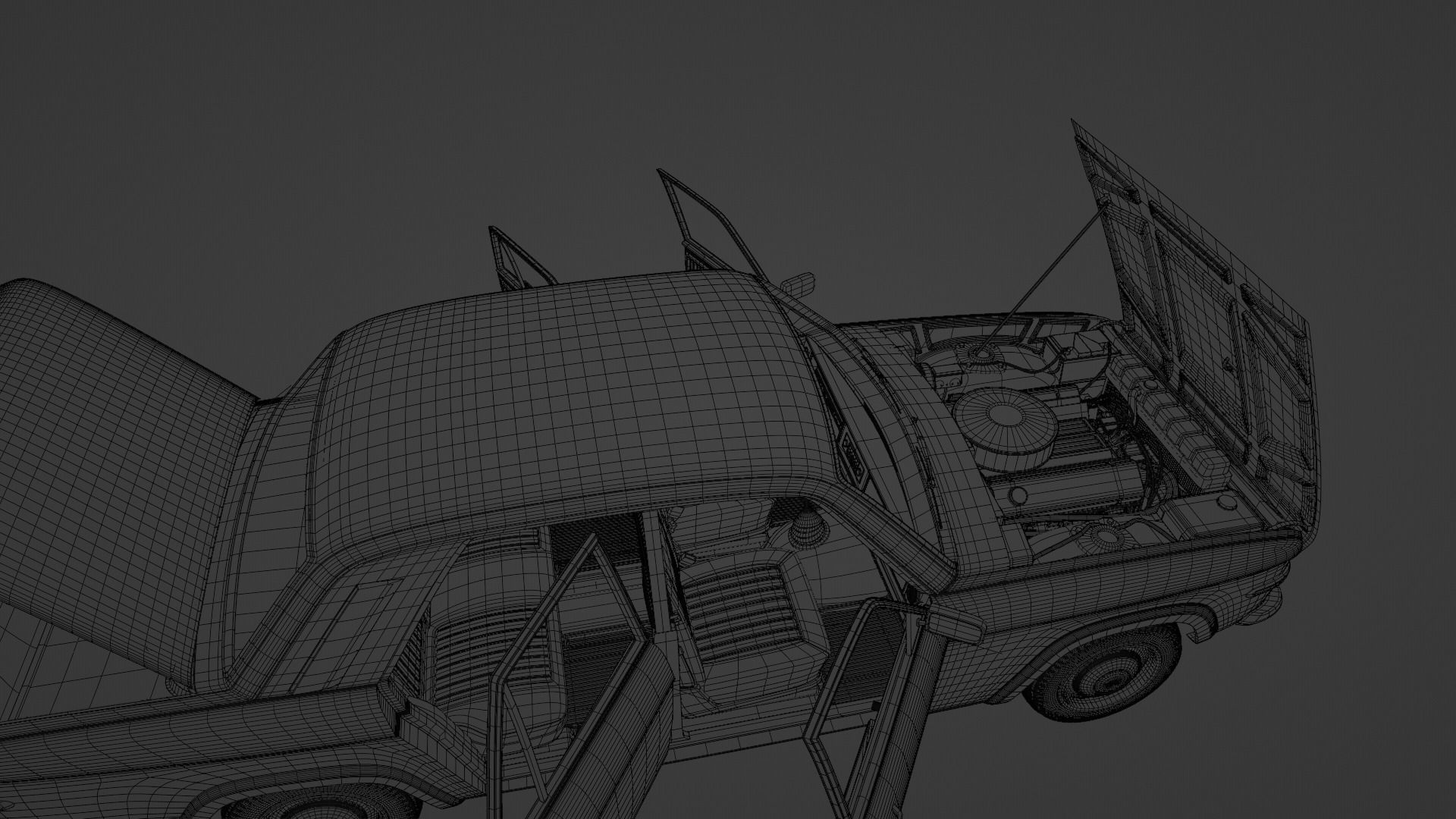 Generic 70s soviet sedan 3D model_25