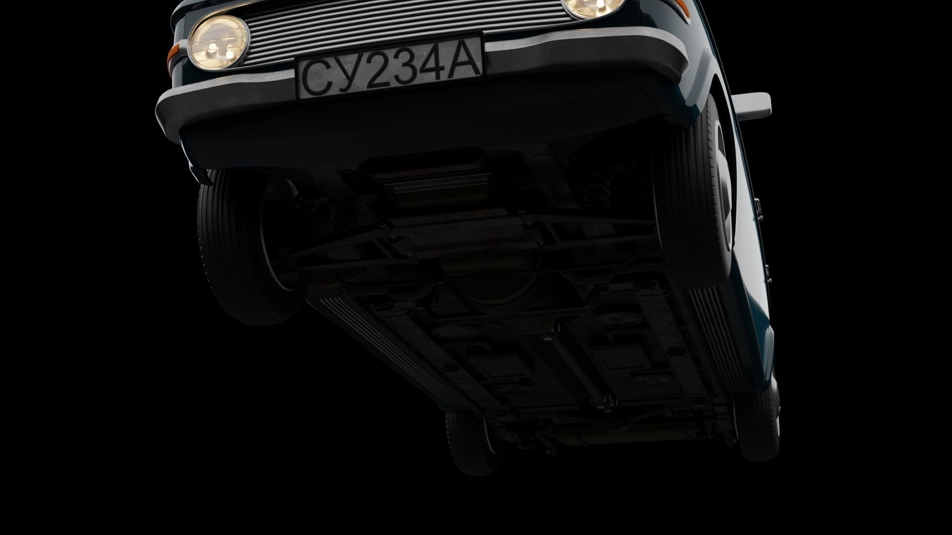 Generic 70s soviet sedan 3D model_17