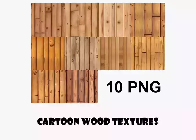 Cartoon Wood Textures Pack 25 - 10x PNG 