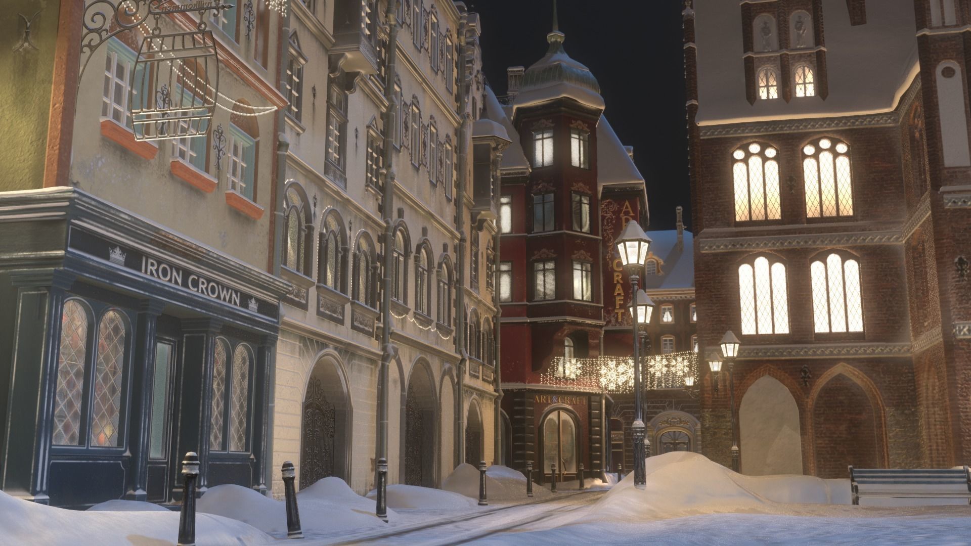 Town Square Christmas 3D model_21