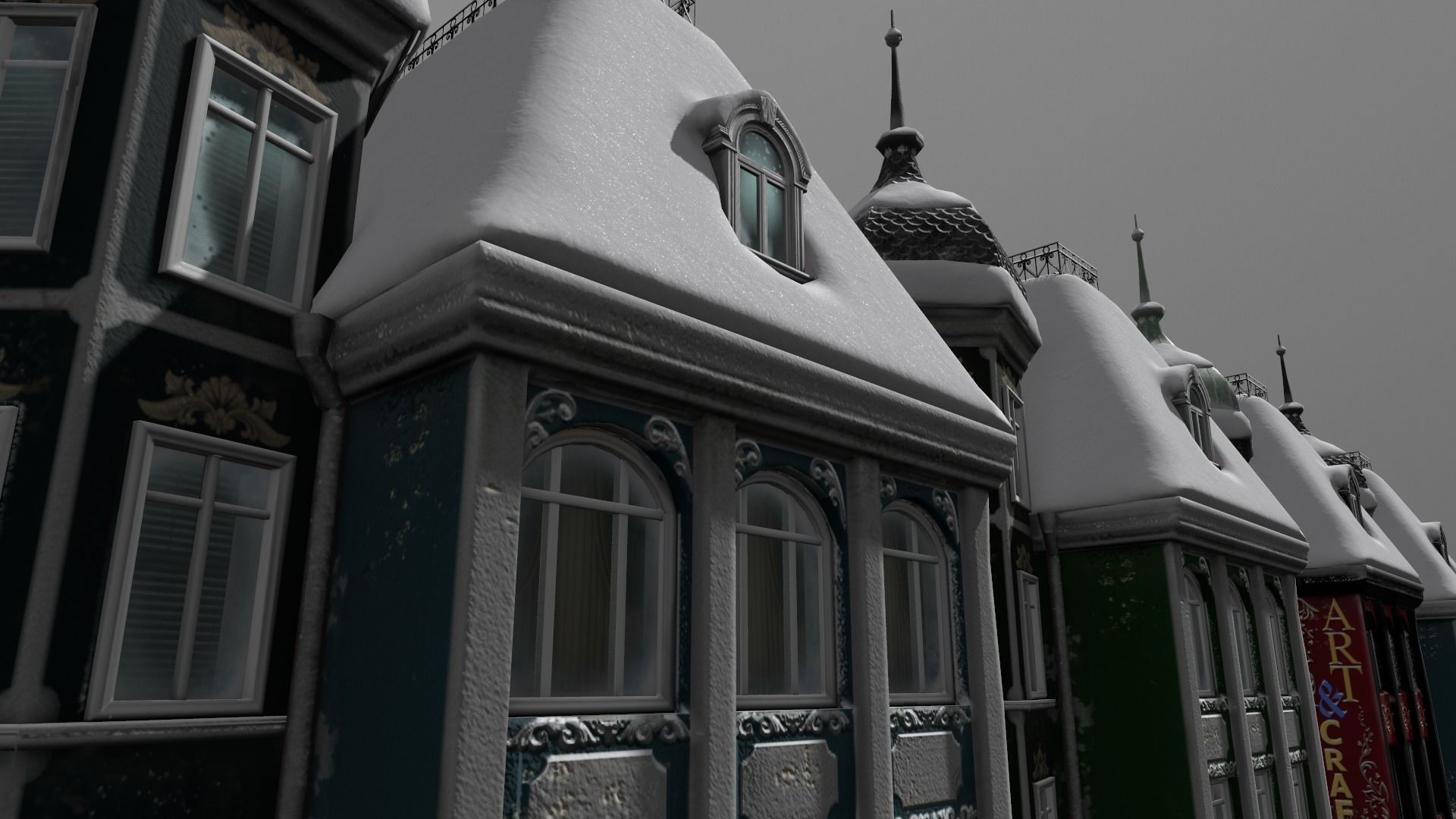 Town Square Christmas 3D model_136