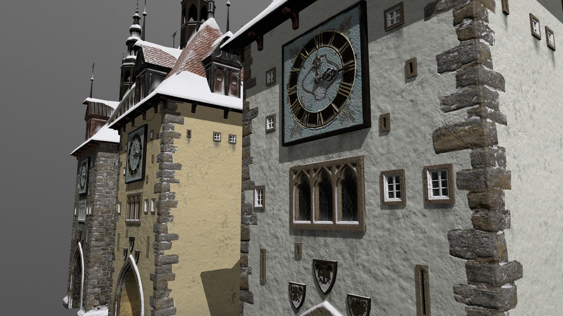 Town Square Christmas 3D model_95