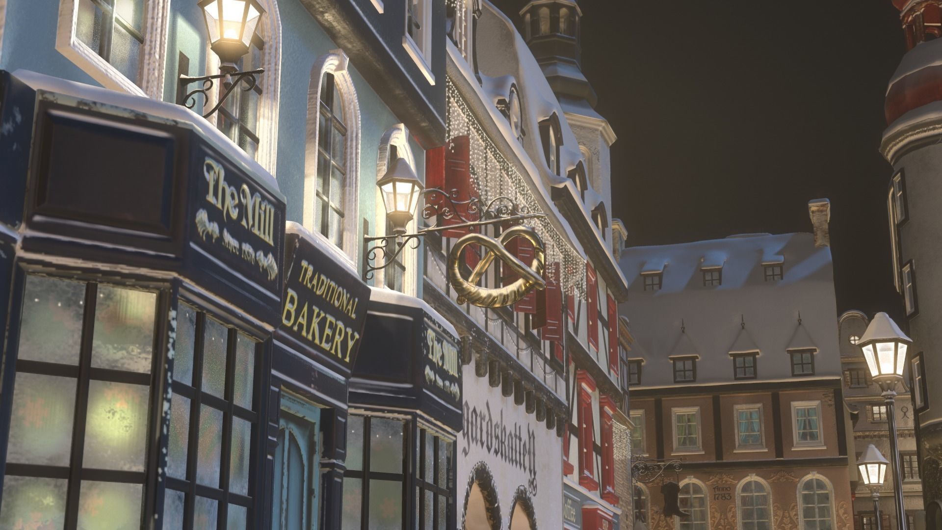 Town Square Christmas 3D model_34