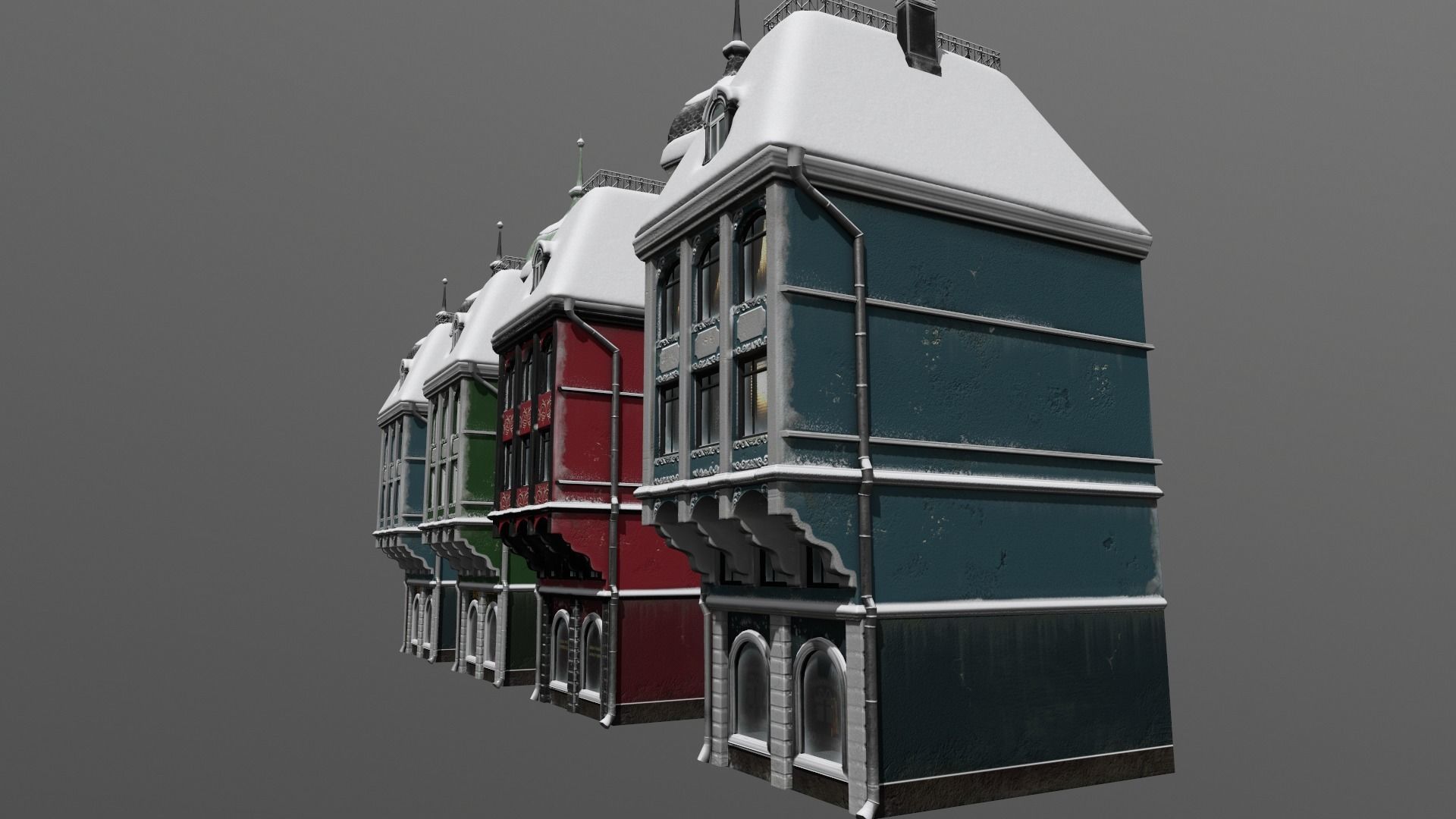 Town Square Christmas 3D model_138