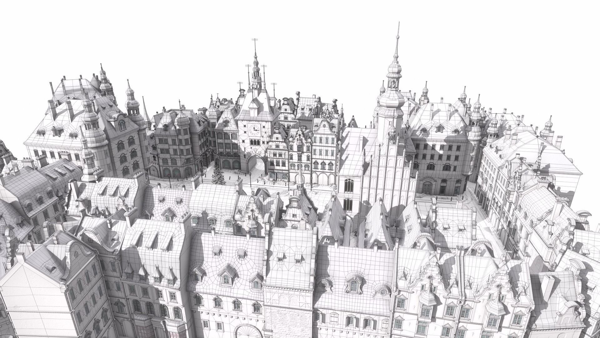 Town Square Christmas 3D model_143