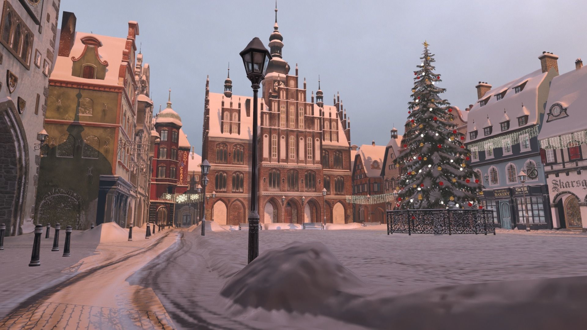 Town Square Christmas 3D model_51