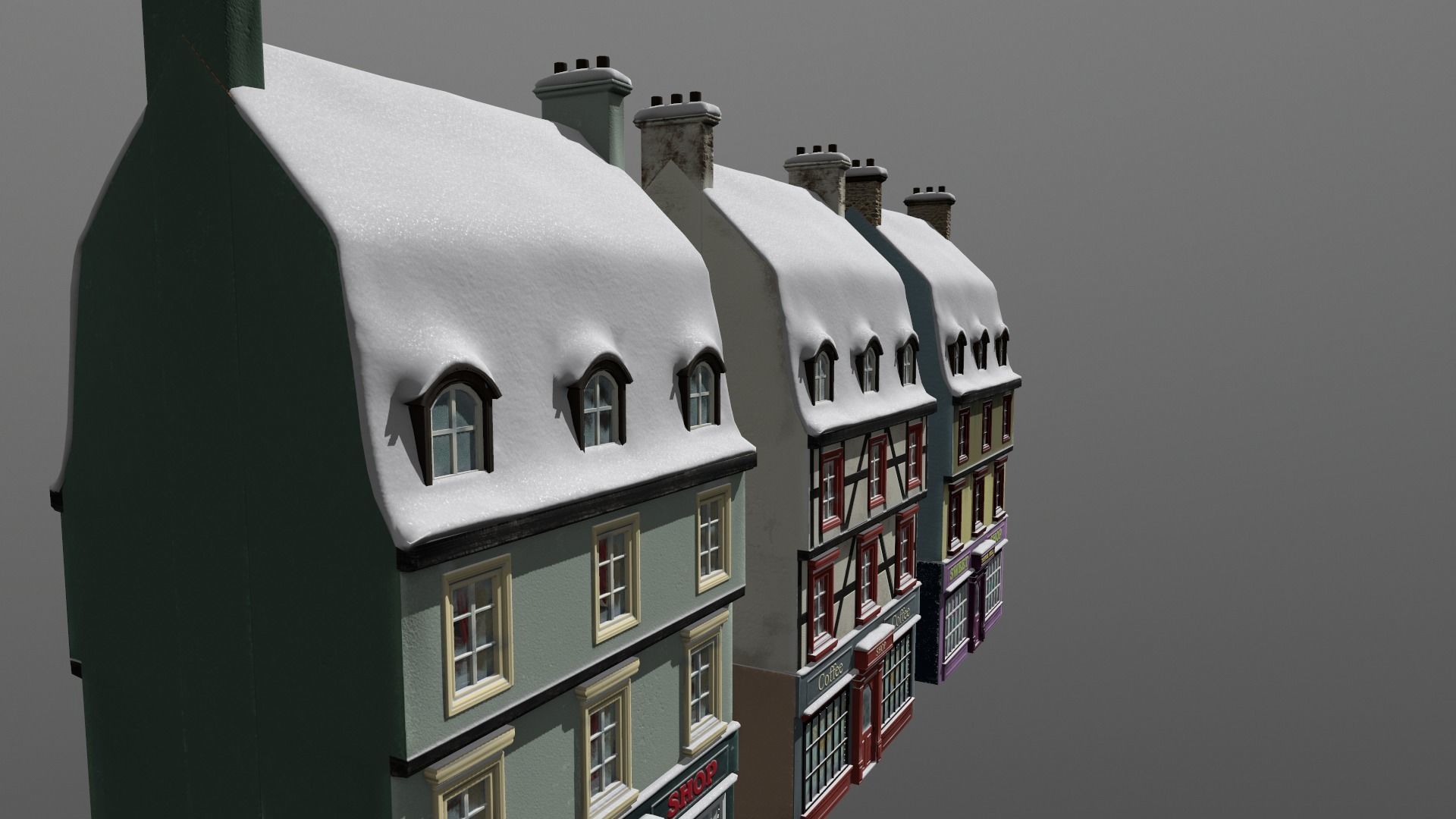 Town Square Christmas 3D model_109