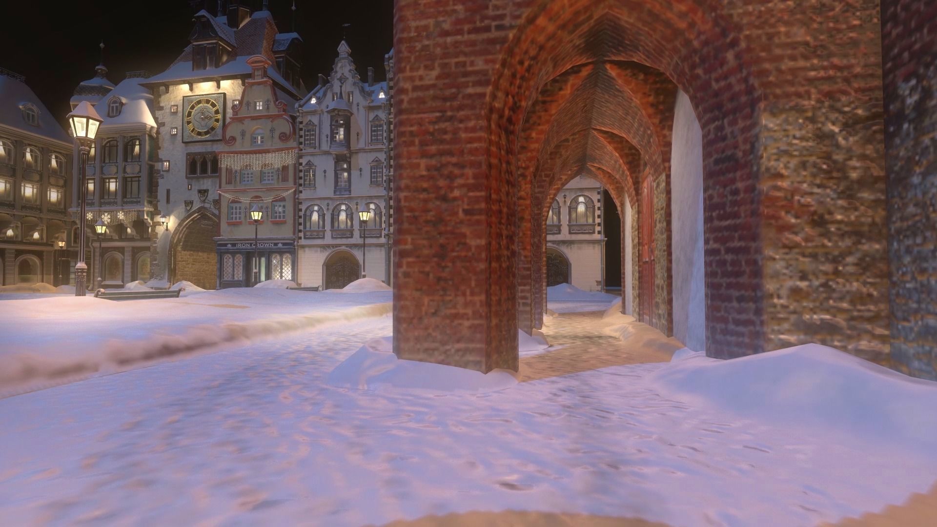 Town Square Christmas 3D model_7
