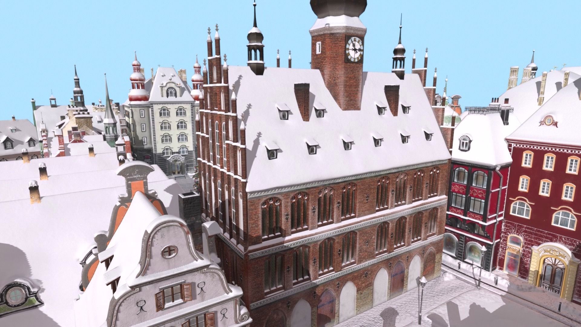 Town Square Christmas 3D model_69