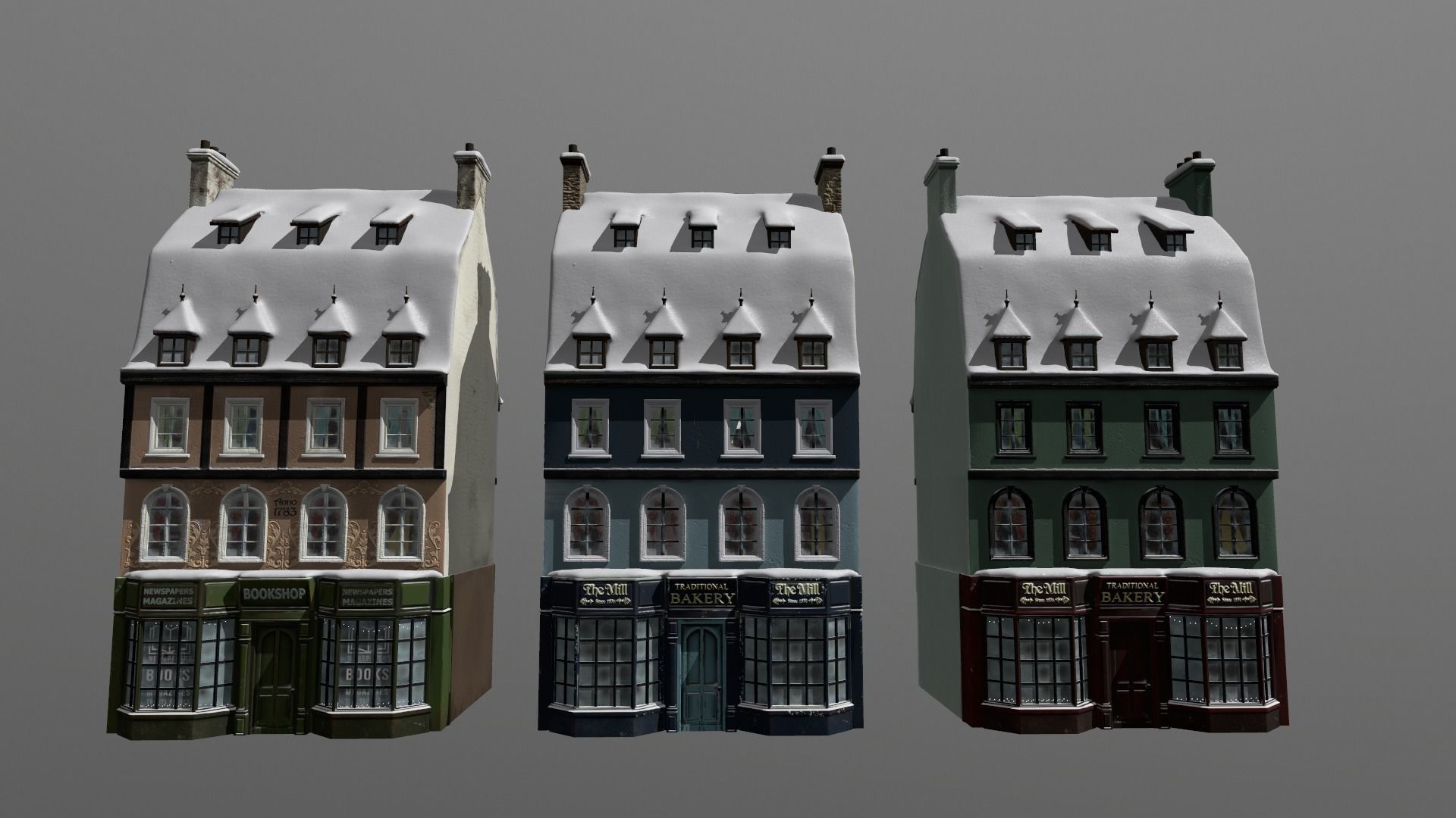 Town Square Christmas 3D model_106