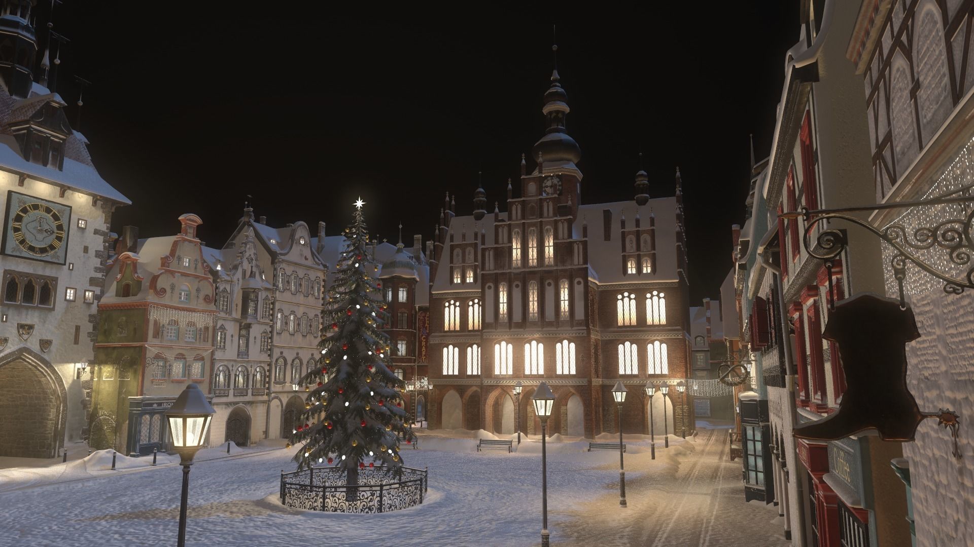 Town Square Christmas 3D model_47