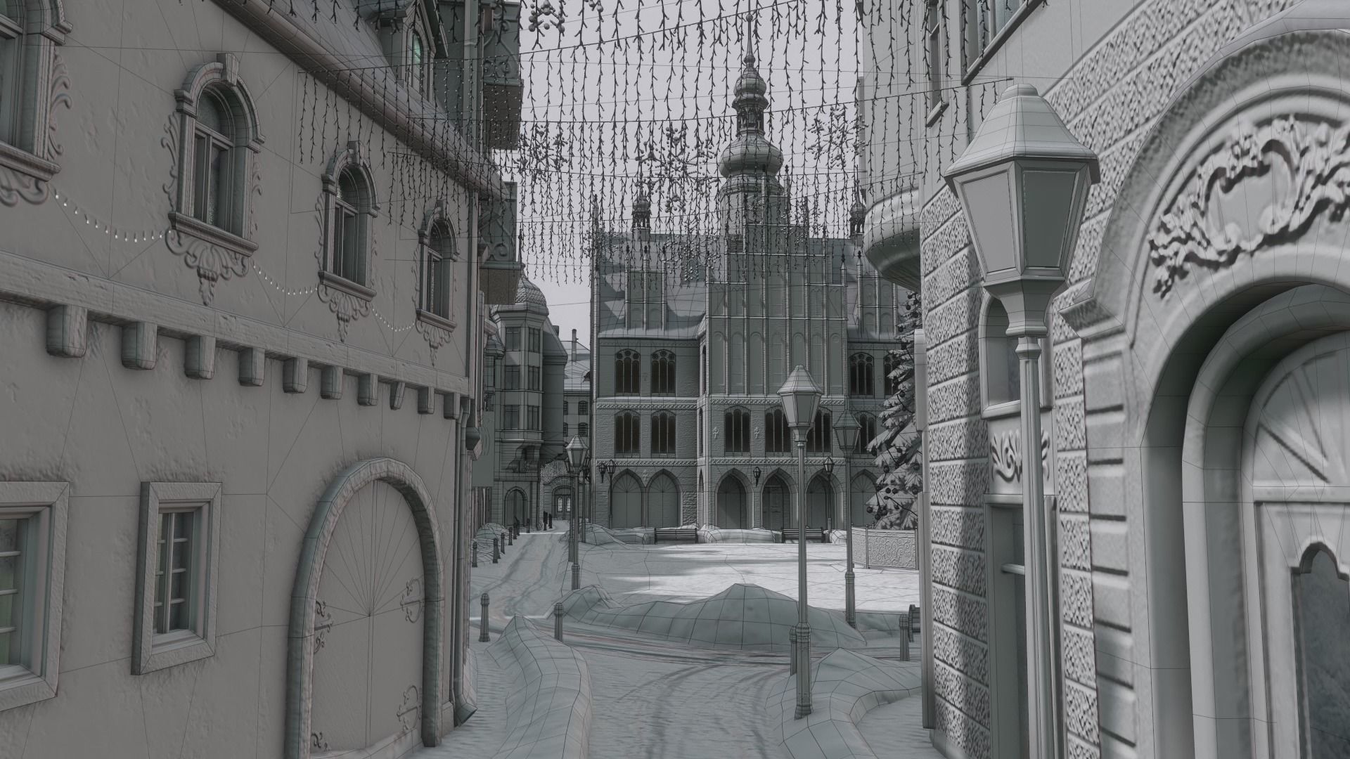 Town Square Christmas 3D model_141