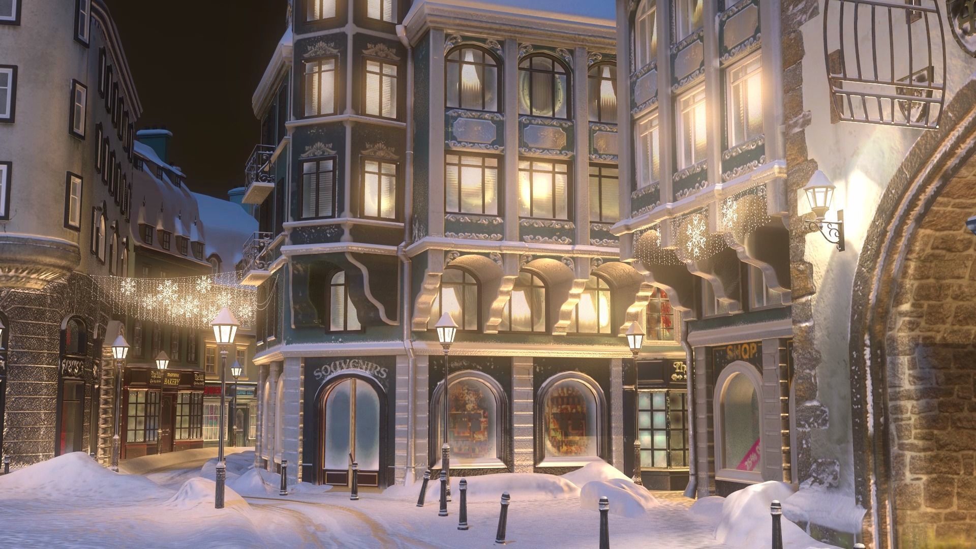 Town Square Christmas 3D model_17