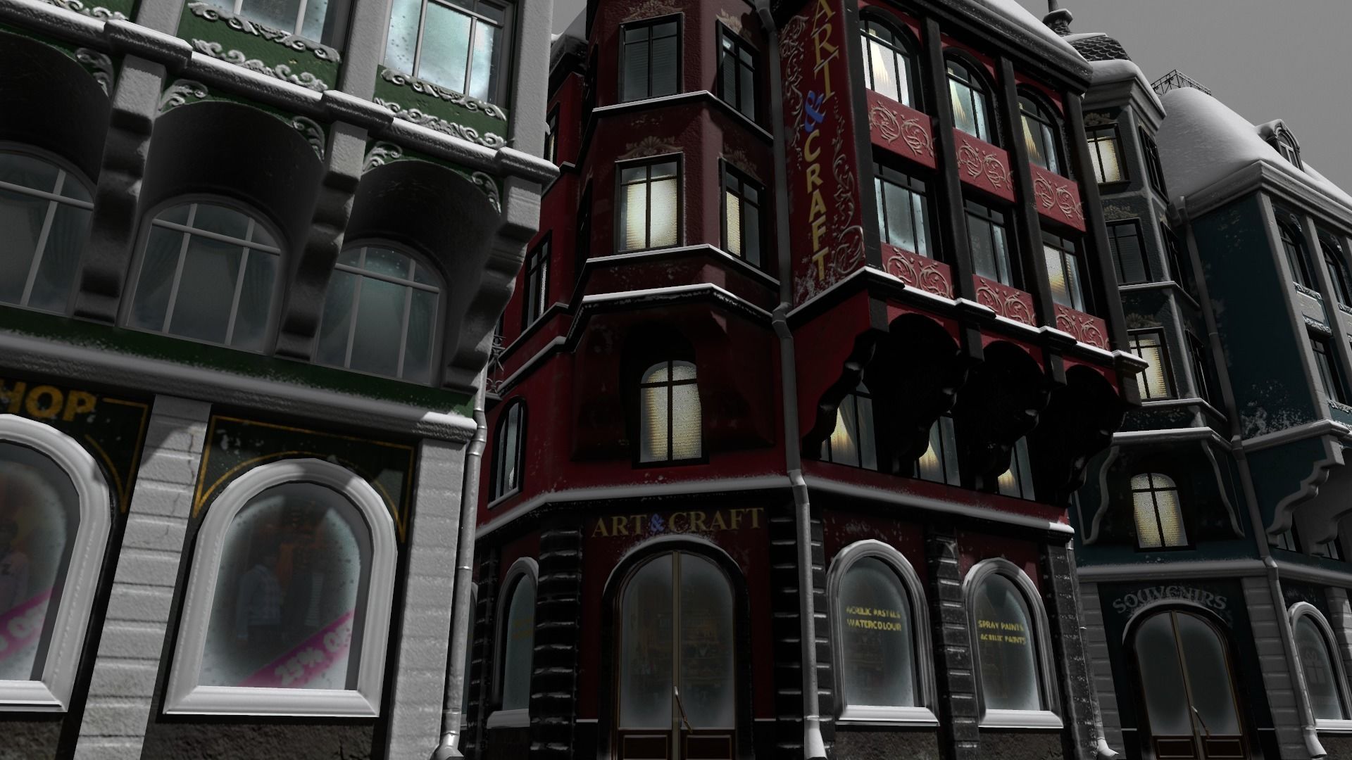 Town Square Christmas 3D model_139