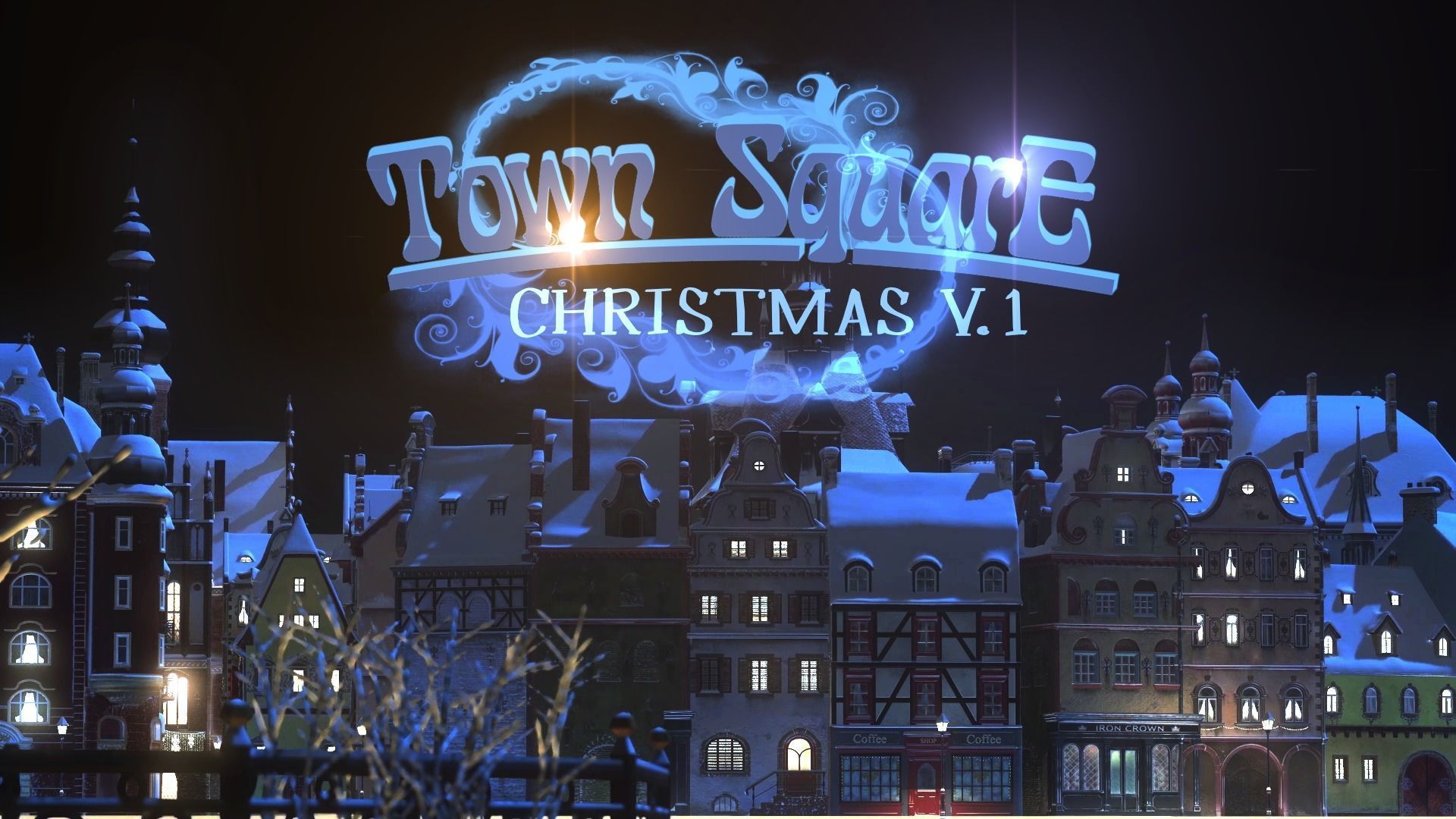 Town Square Christmas 3D model_2