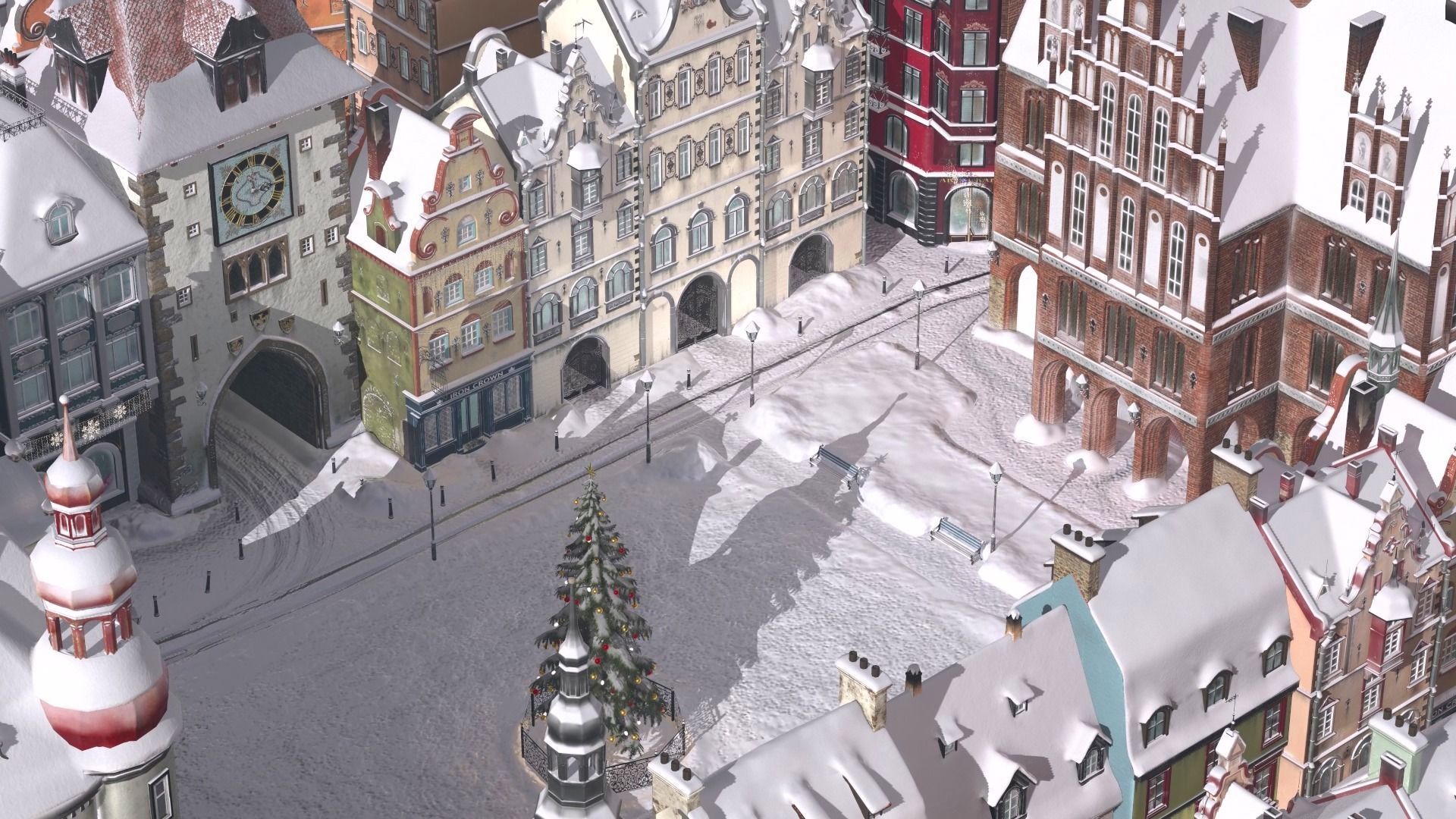 Town Square Christmas 3D model_68