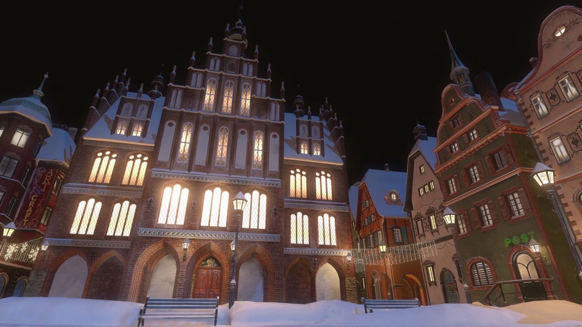 Town Square Christmas 3D model_16