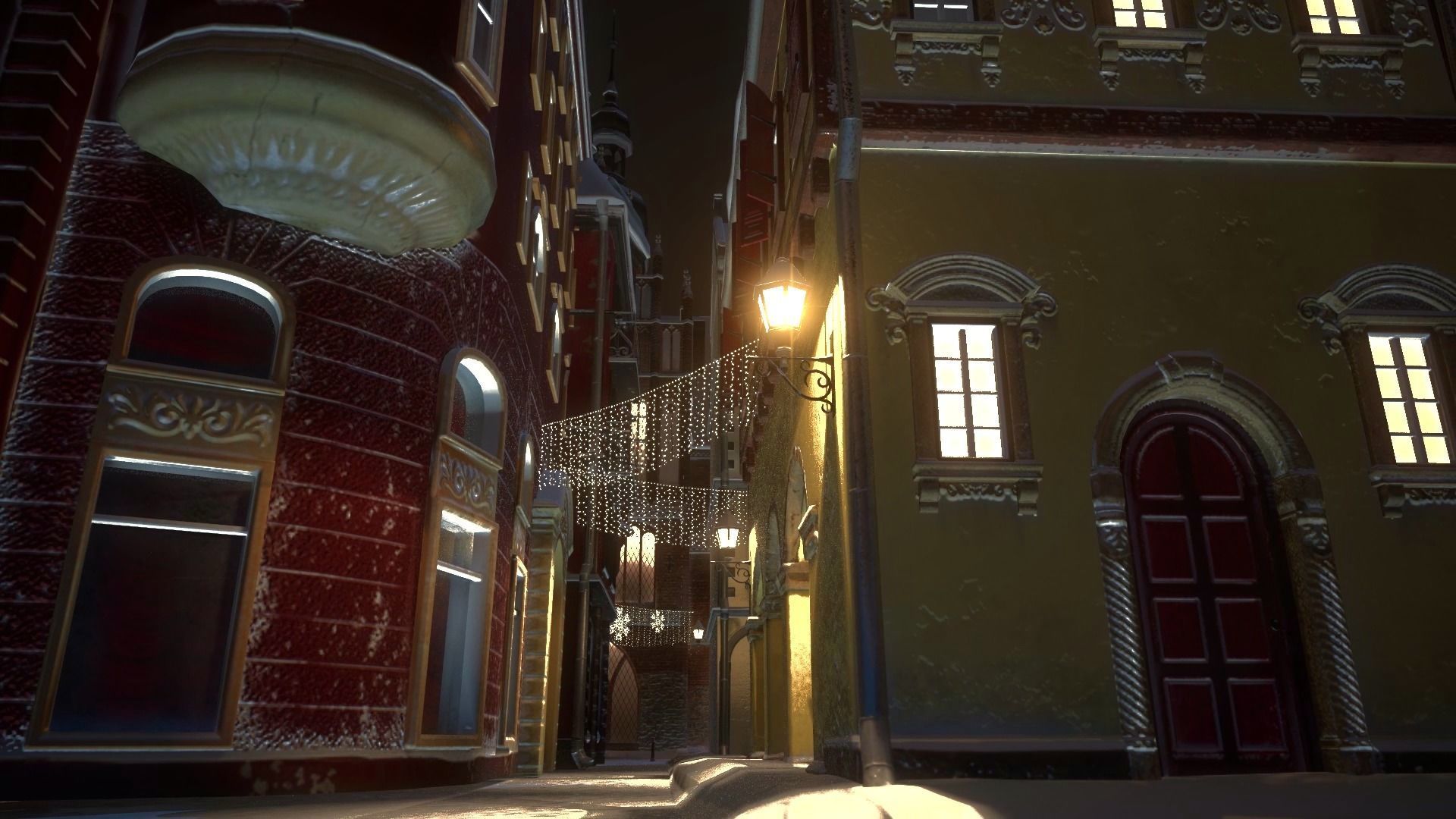 Town Square Christmas 3D model_24