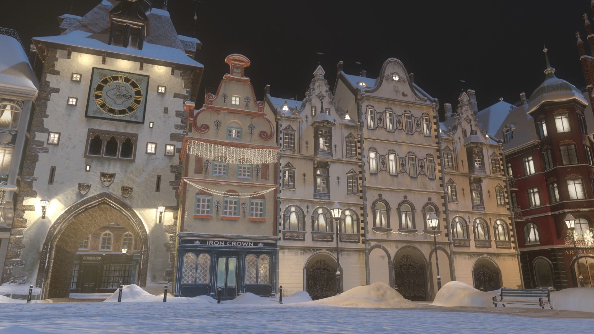 Town Square Christmas 3D model_23