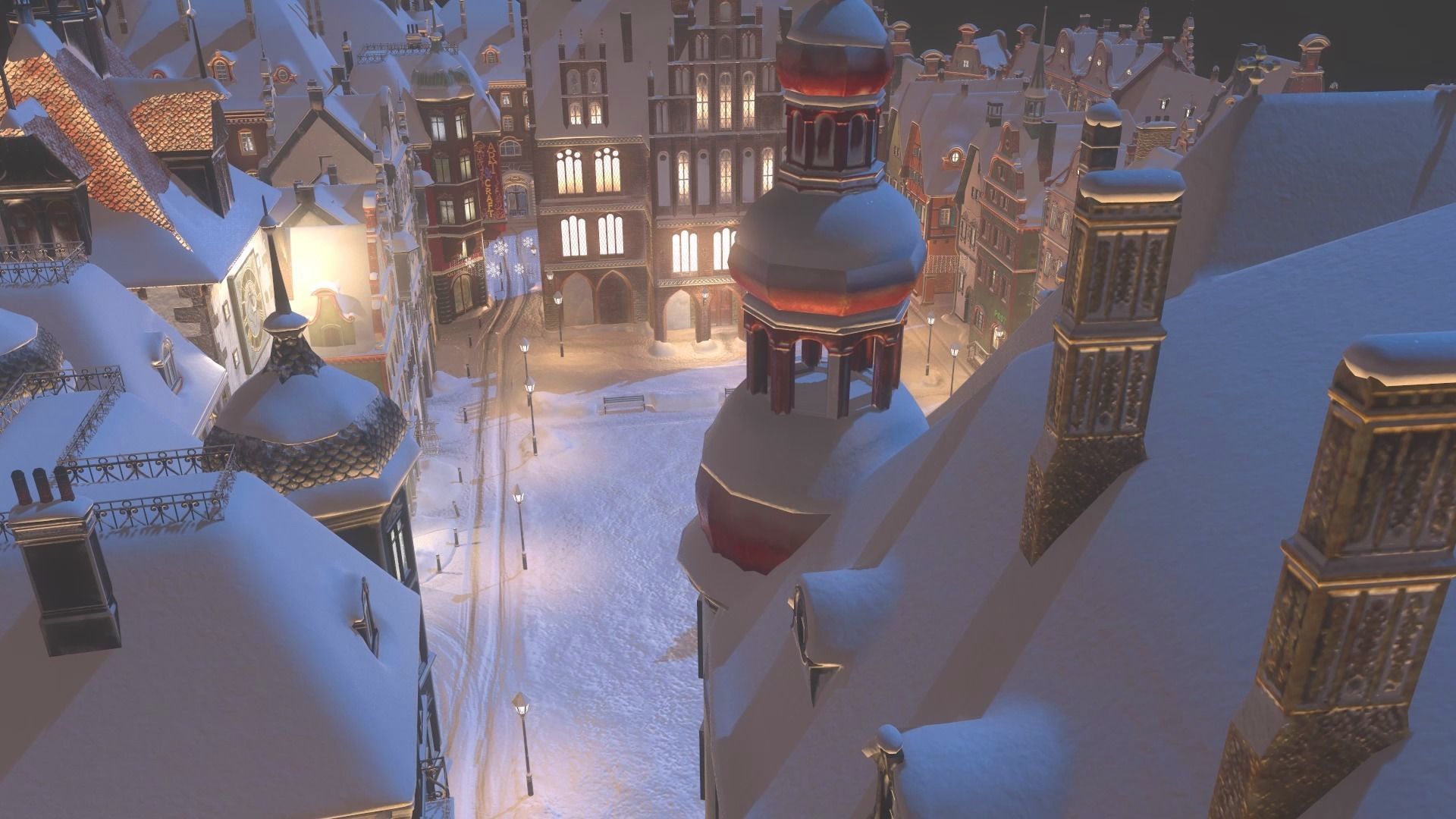 Town Square Christmas 3D model_11