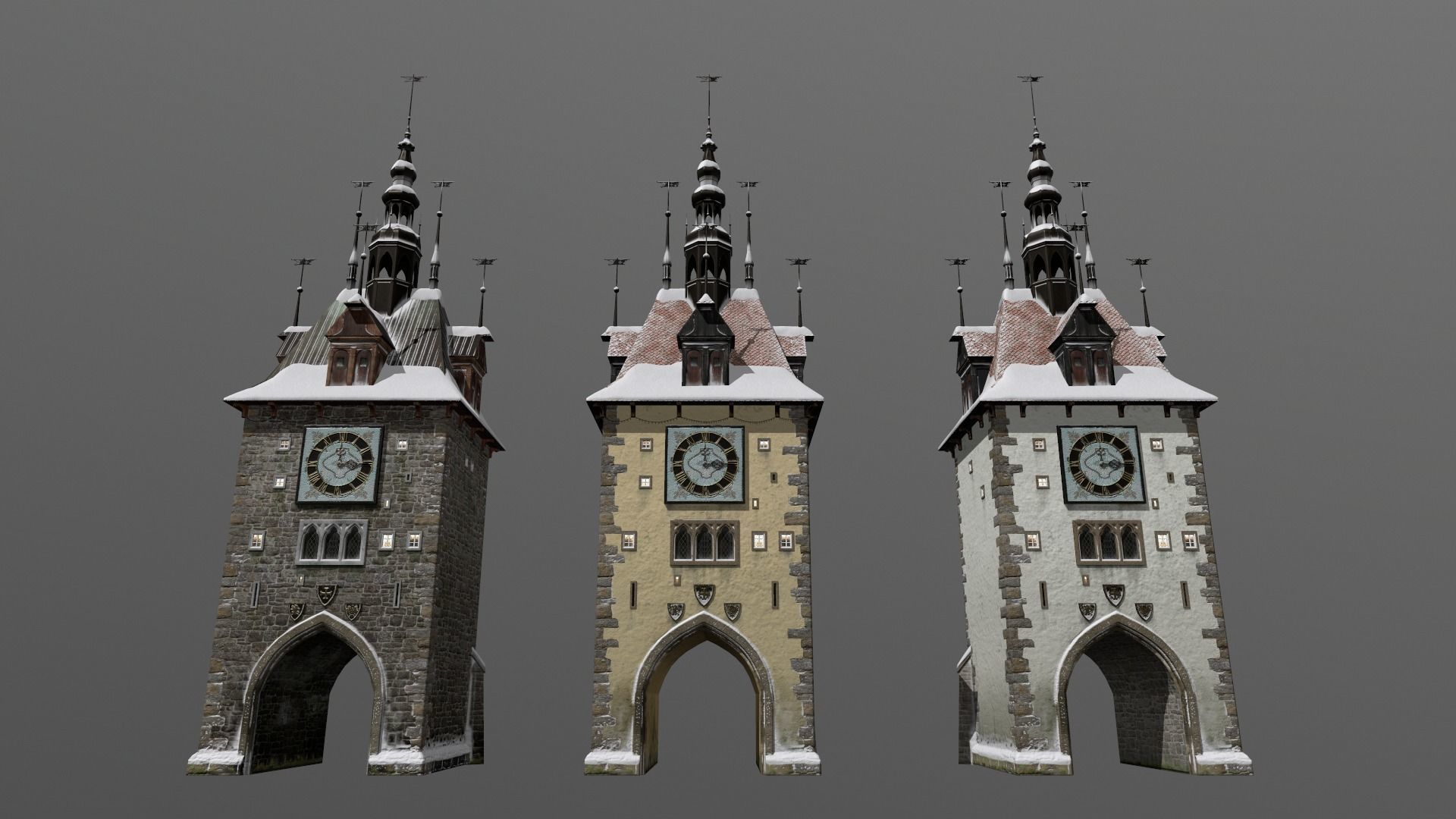 Town Square Christmas 3D model_90