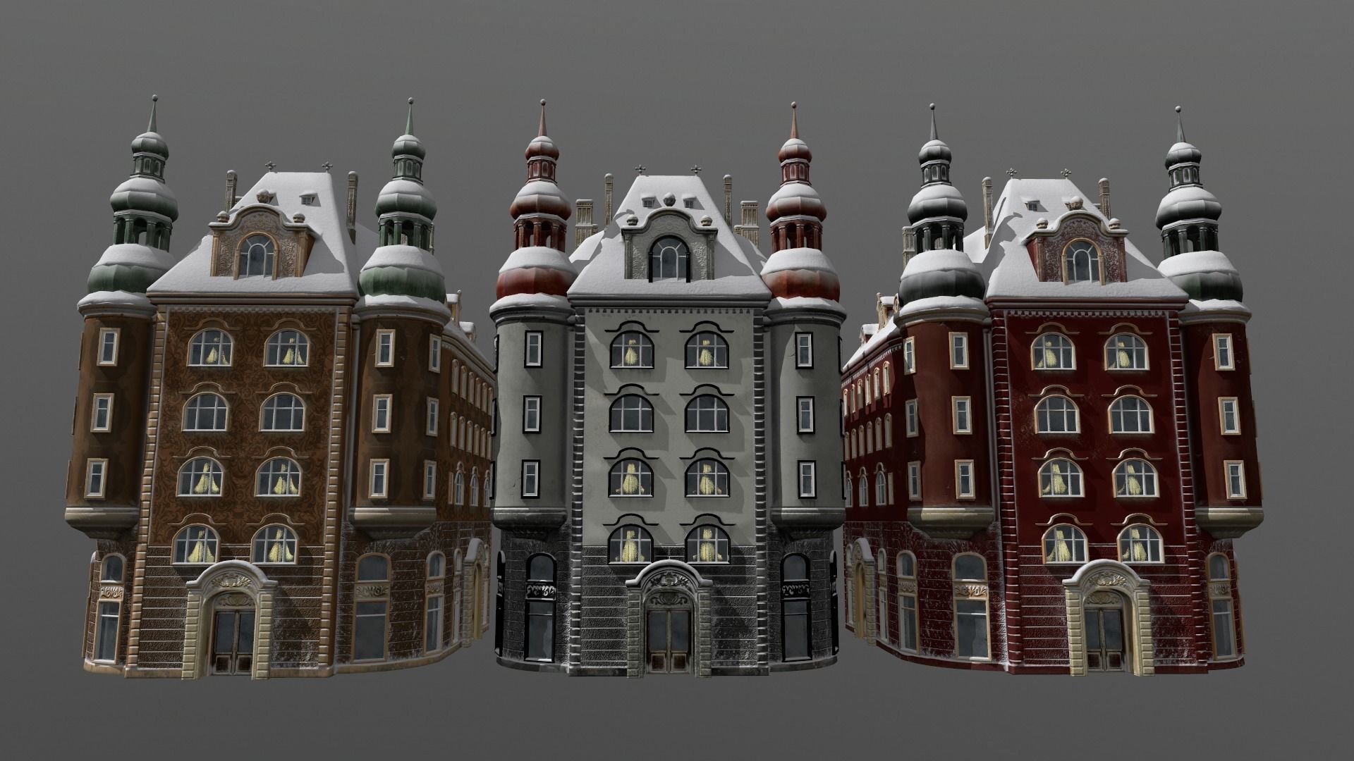 Town Square Christmas 3D model_78