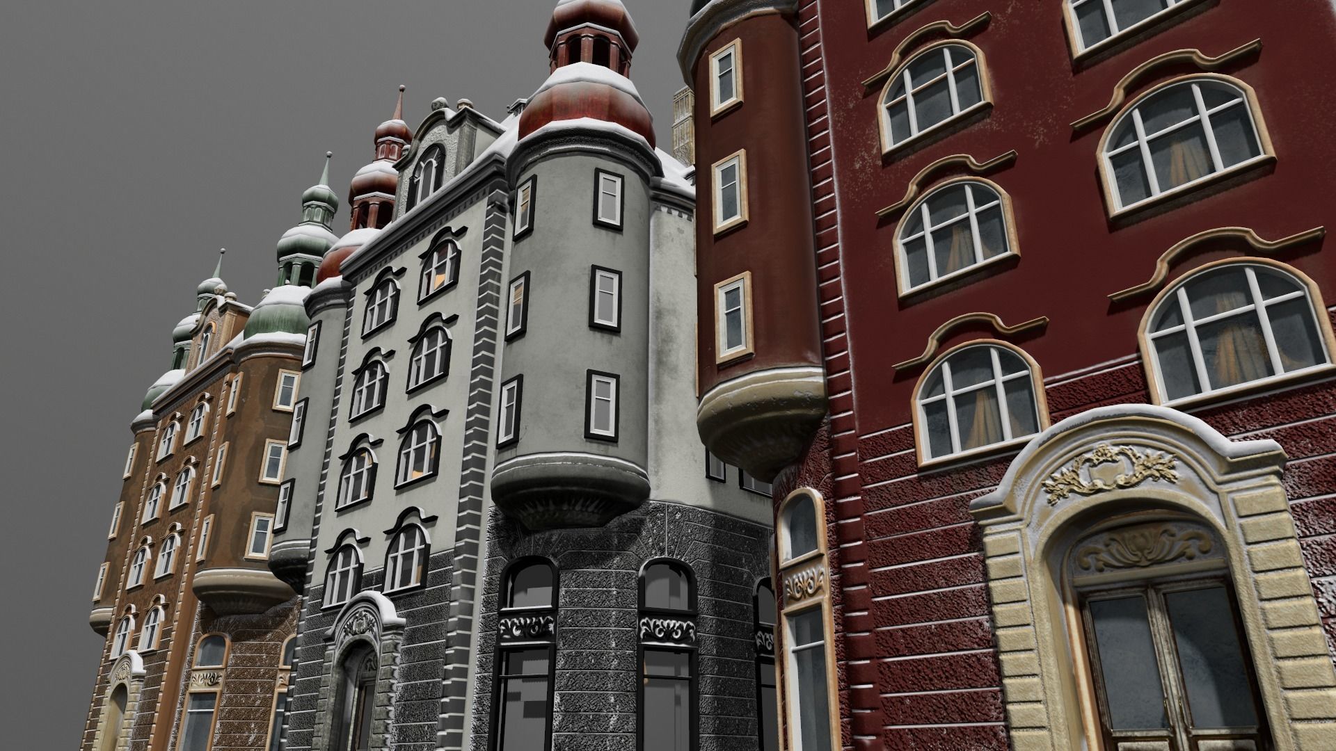 Town Square Christmas 3D model_80