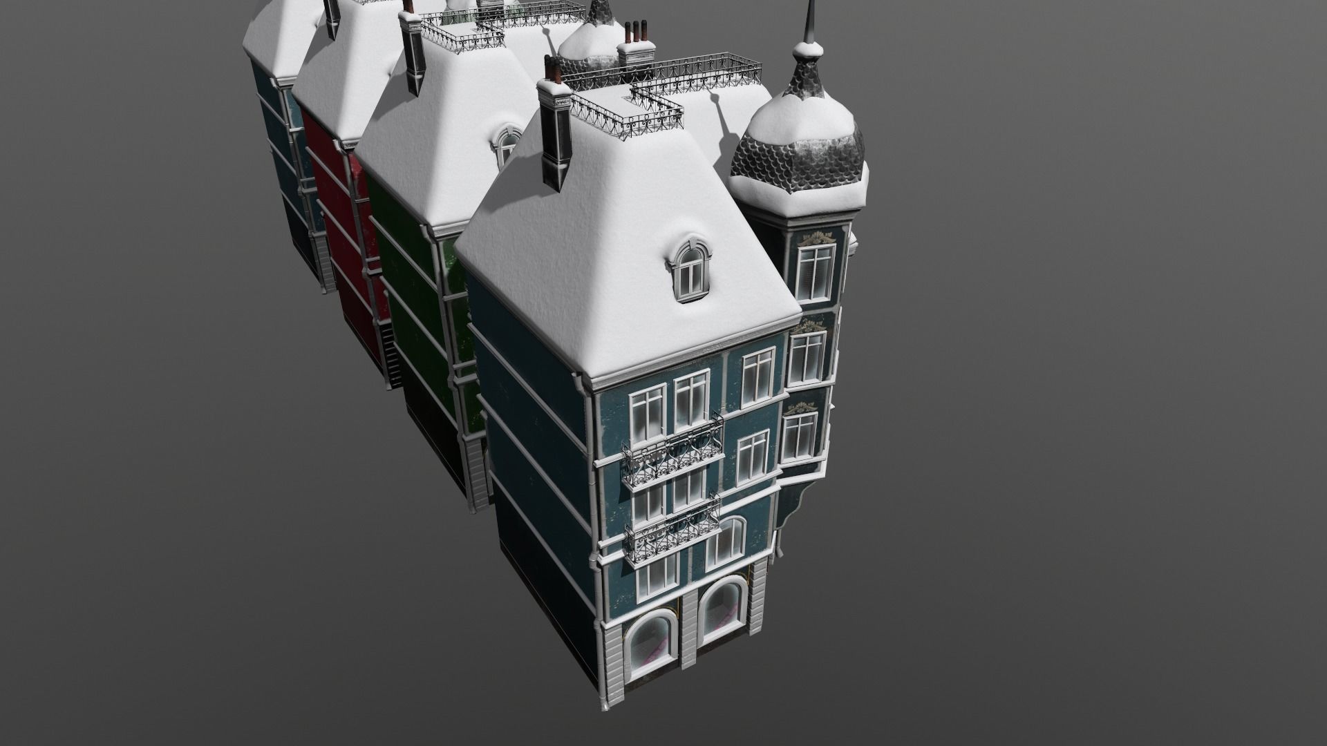 Town Square Christmas 3D model_137