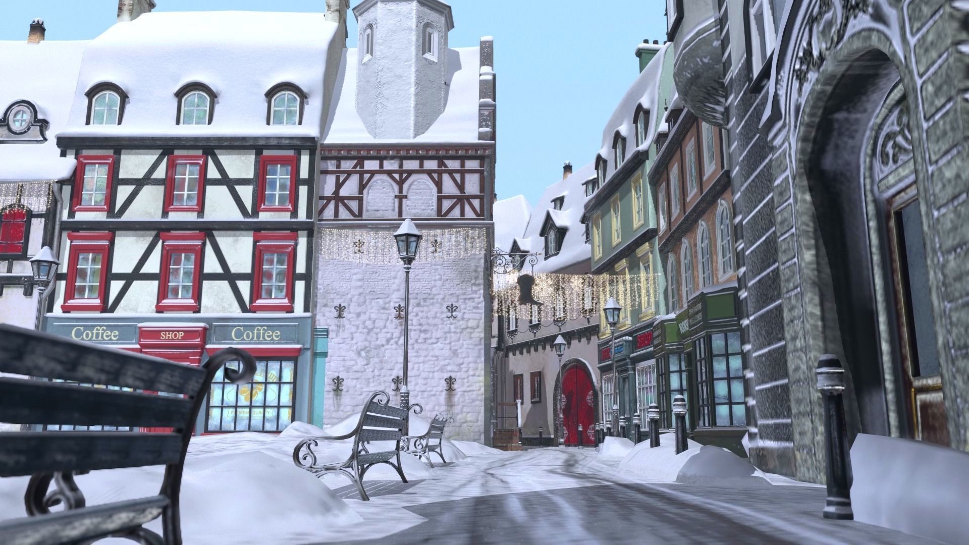 Town Square Christmas 3D model_63