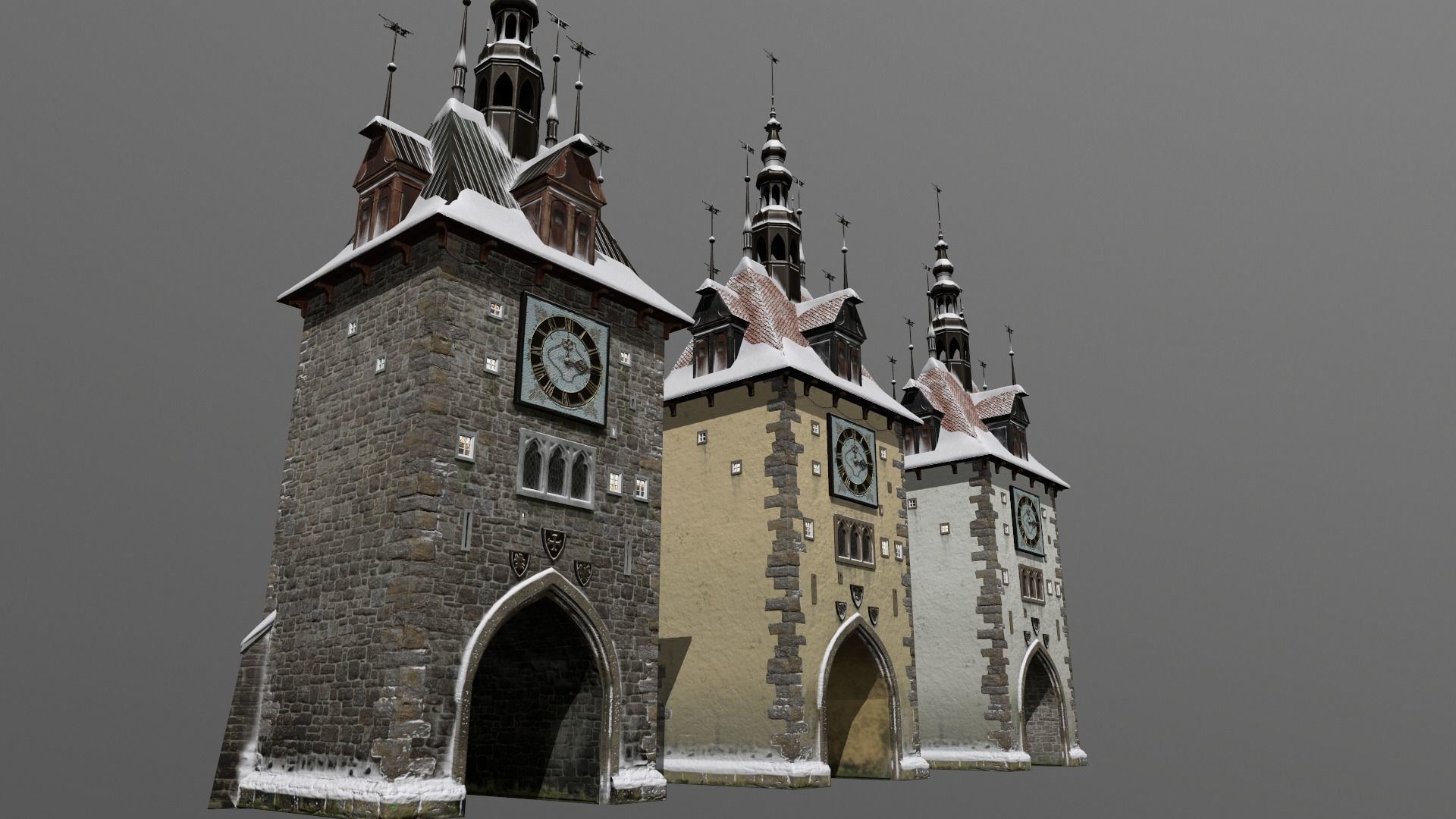 Town Square Christmas 3D model_93
